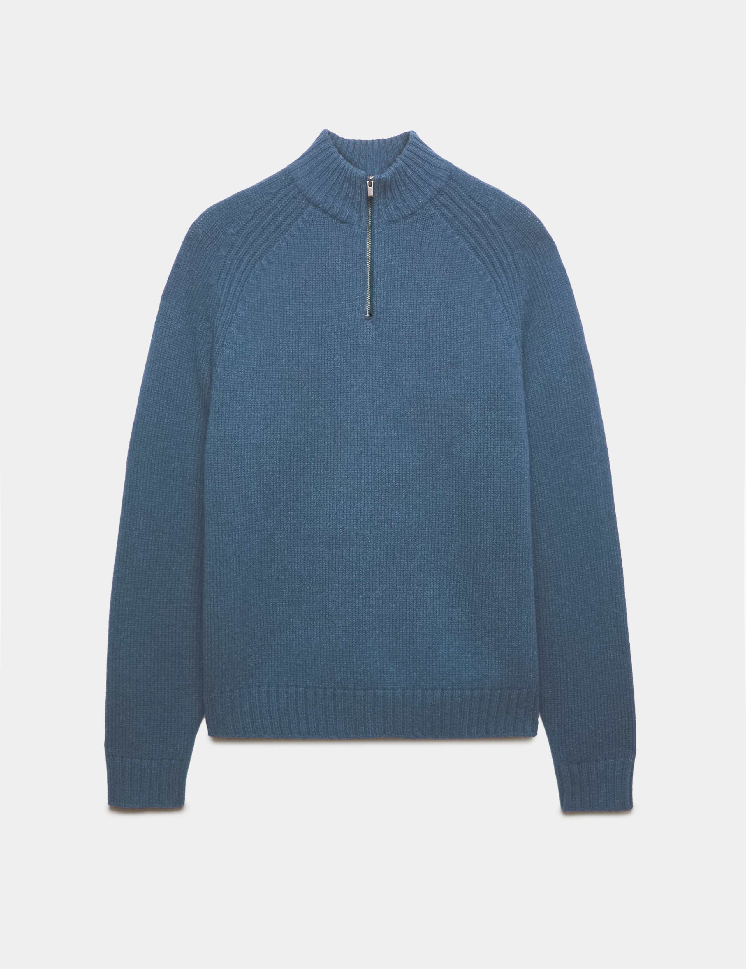 Lambswool Blend Regular Fit Half Zip Jumper