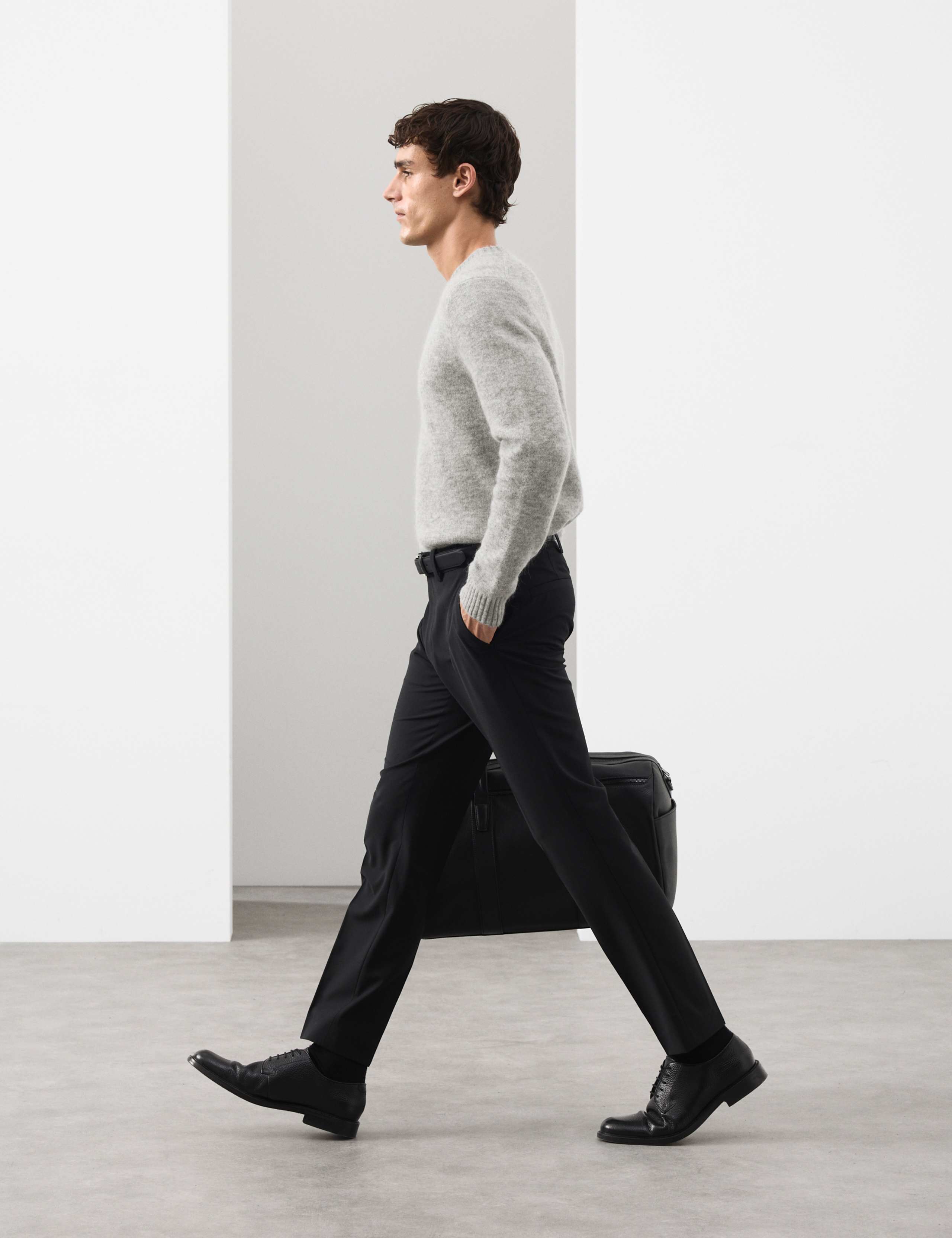 Merino Mohair Blend Relaxed Crew Jumper