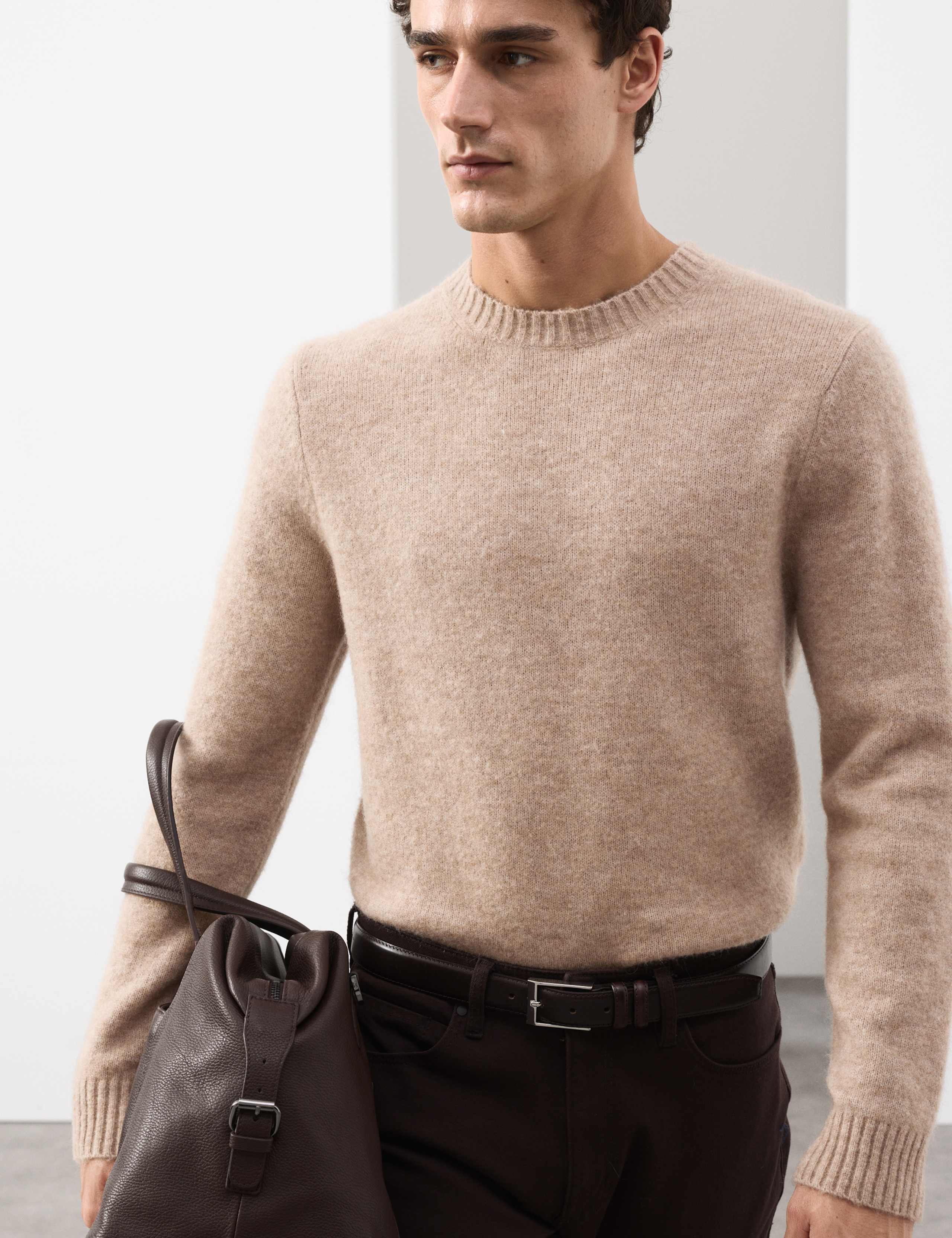Merino Mohair Blend Relaxed Crew Jumper