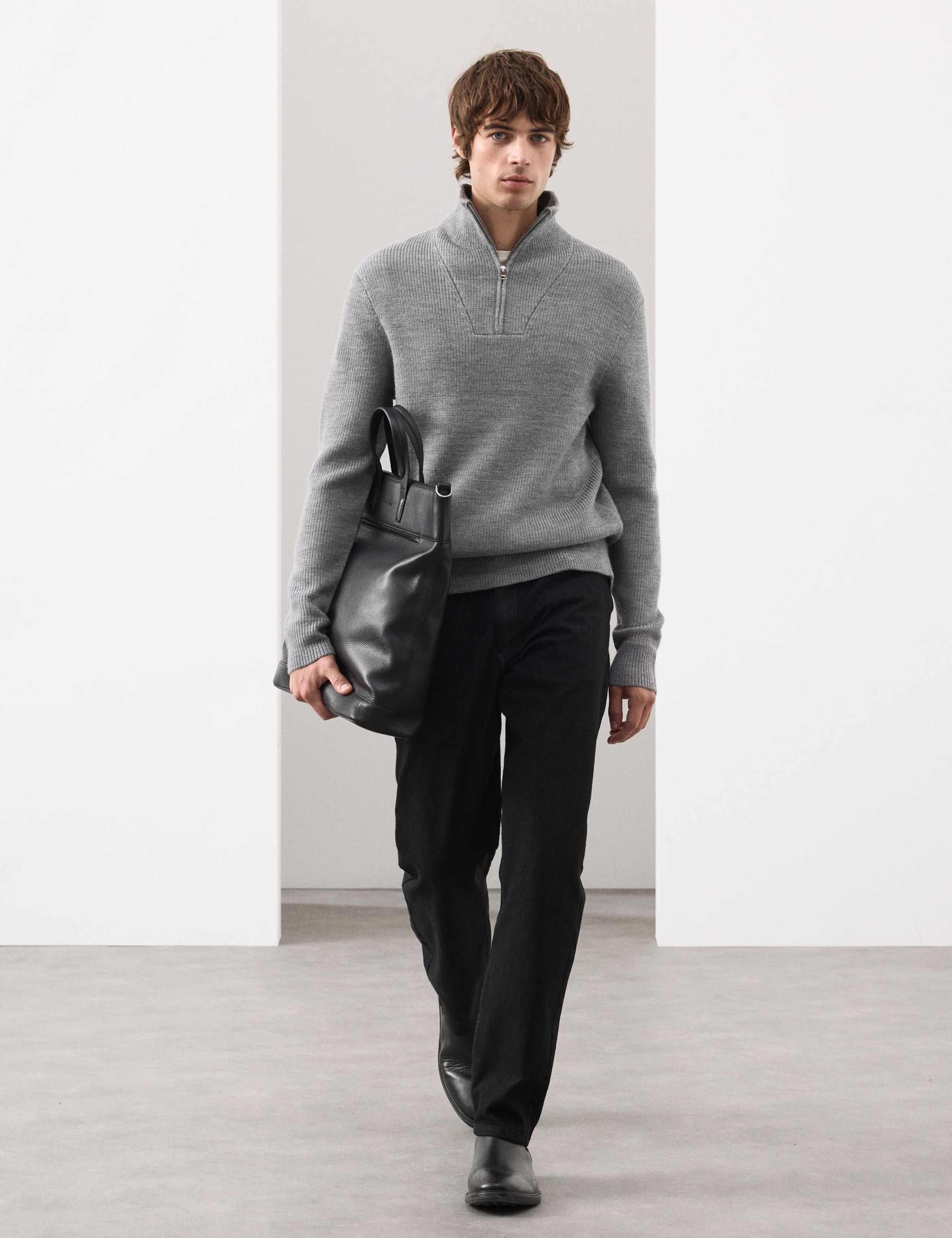 Merino Wool Rich Half Zip Jumper