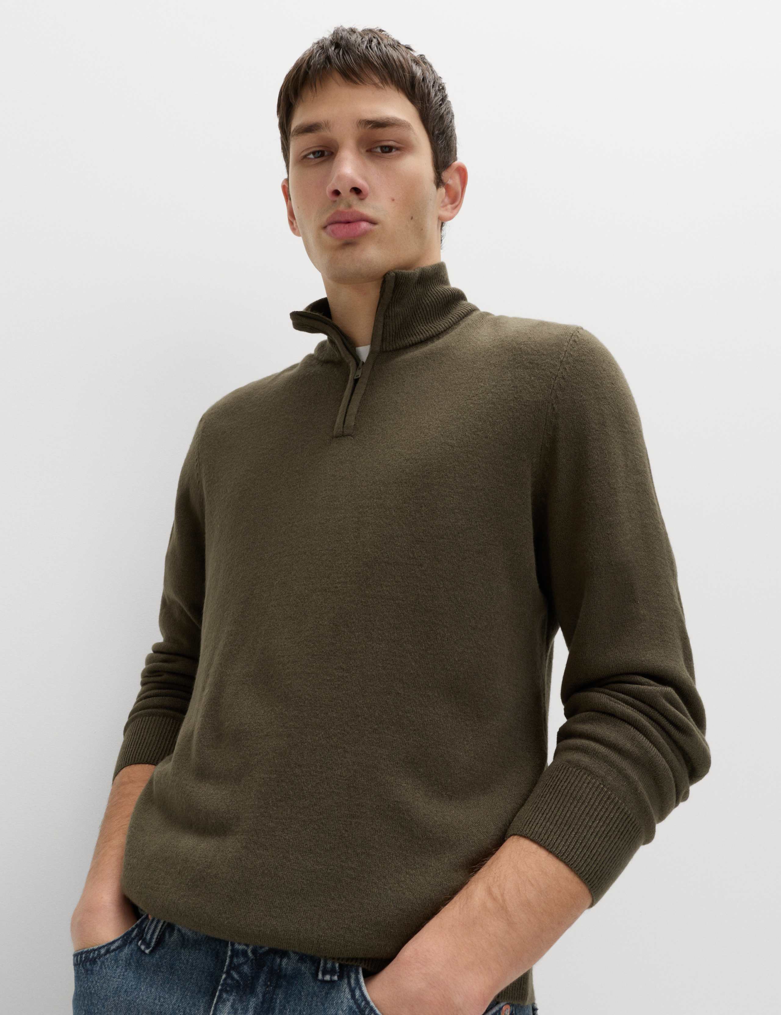 Cashmilon™ High Neck Half Zip Jumper