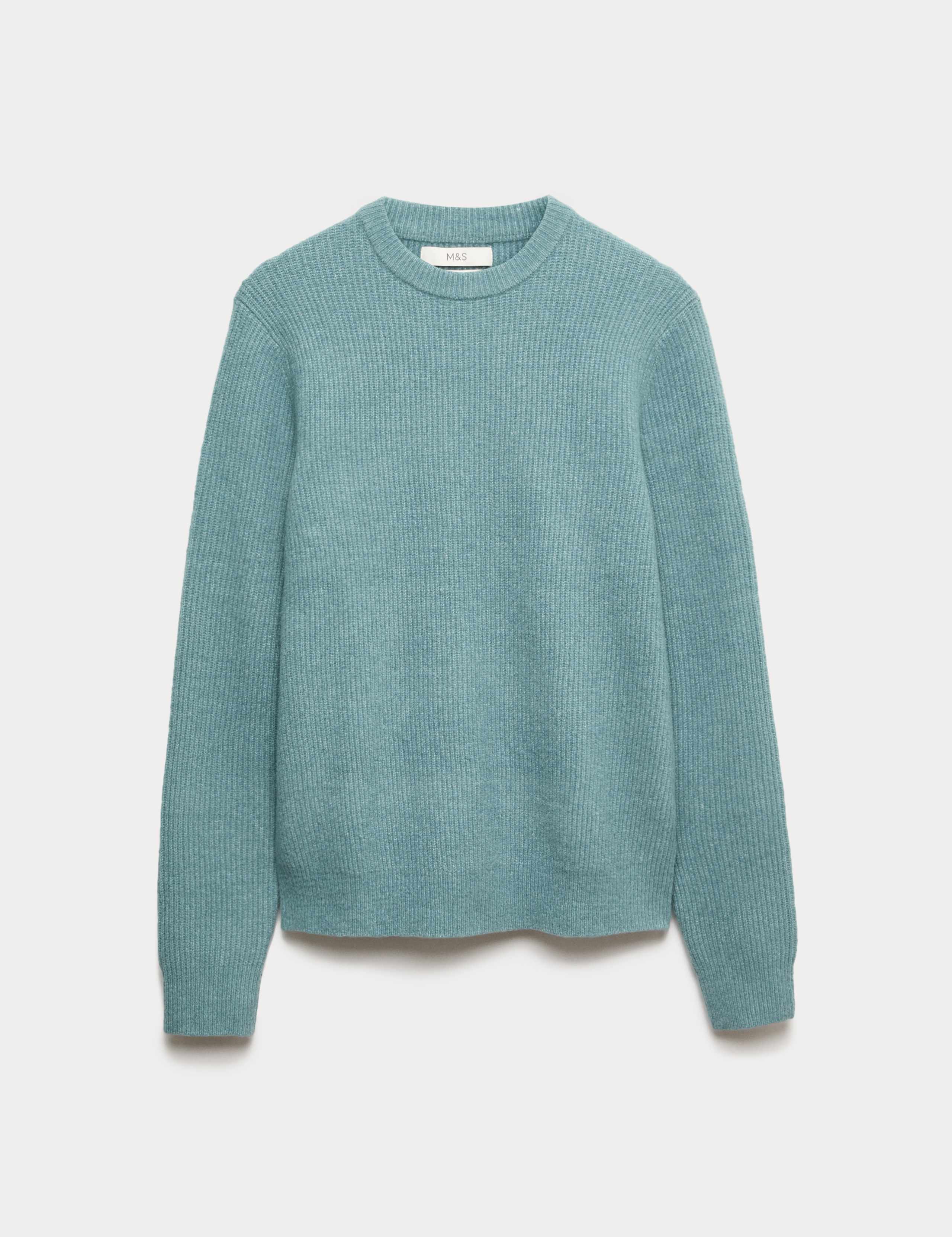 Supersoft Ribbed Crew Neck Jumper with Wool