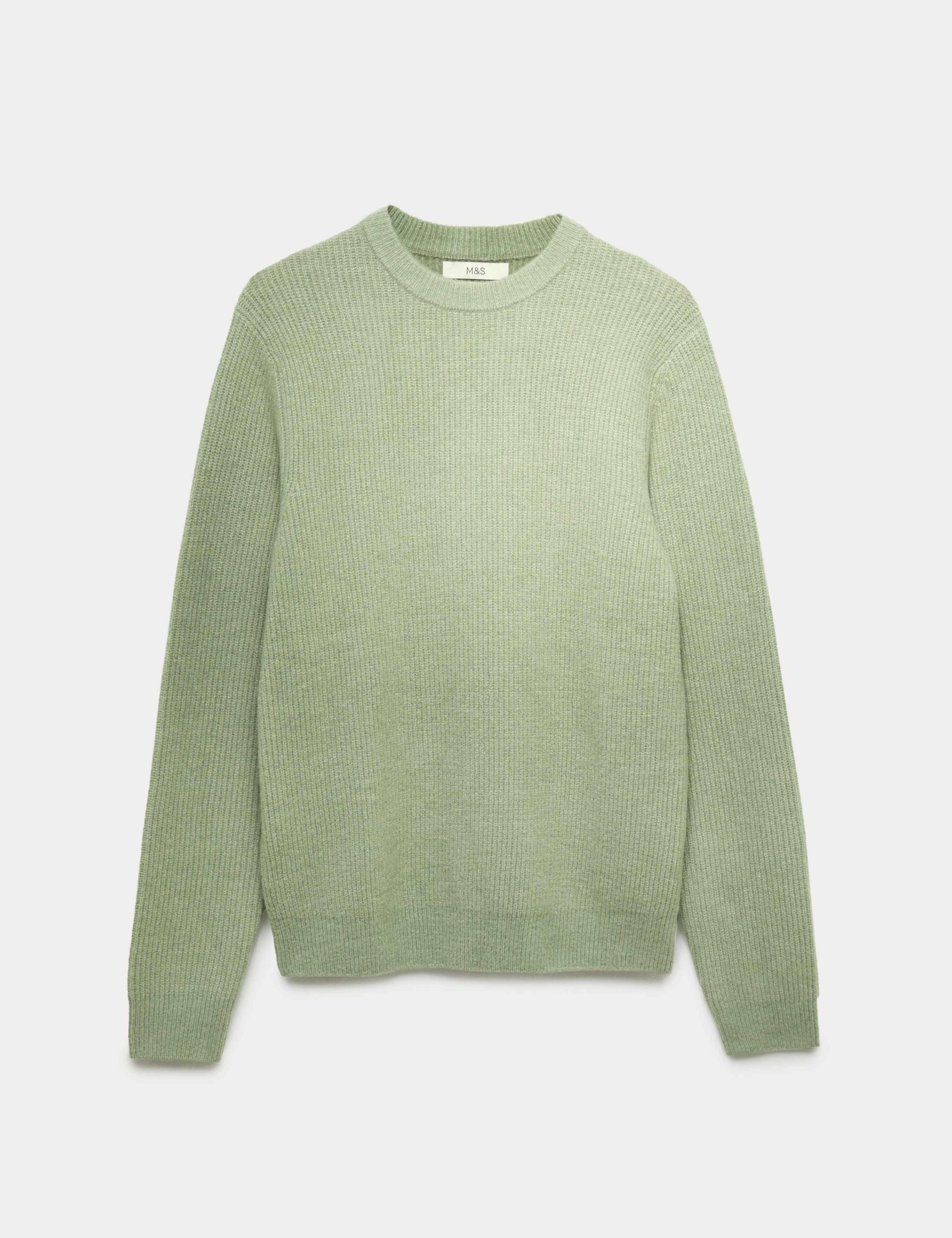 Supersoft Ribbed Crew Neck Jumper with Wool