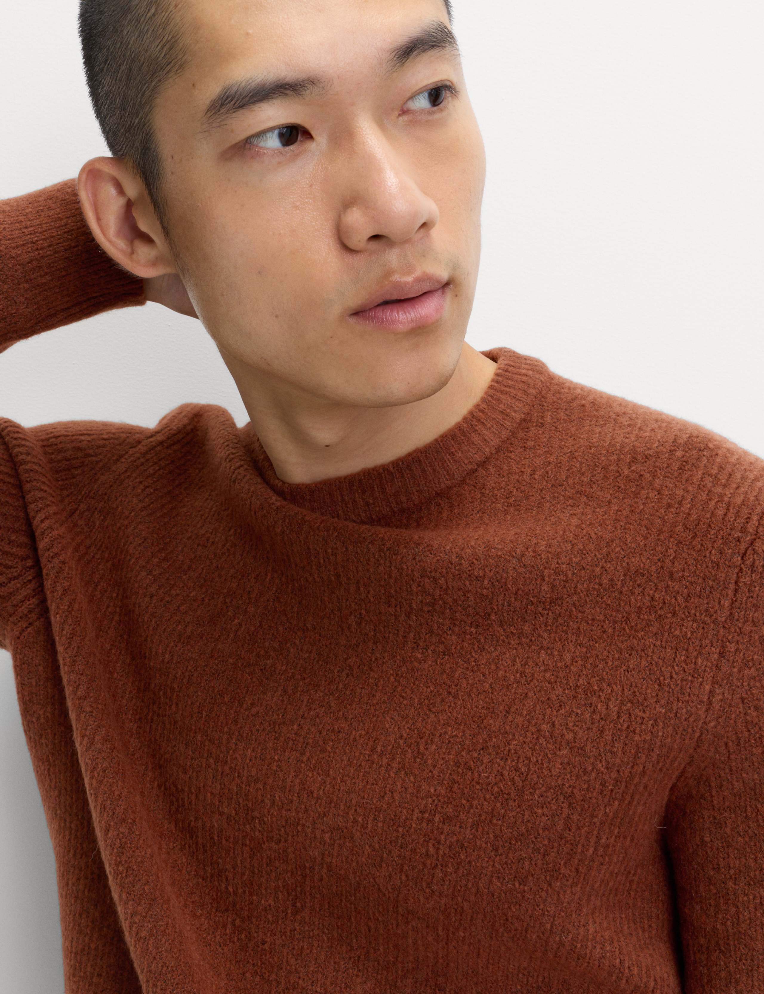 Supersoft Ribbed Crew Neck Jumper with Wool