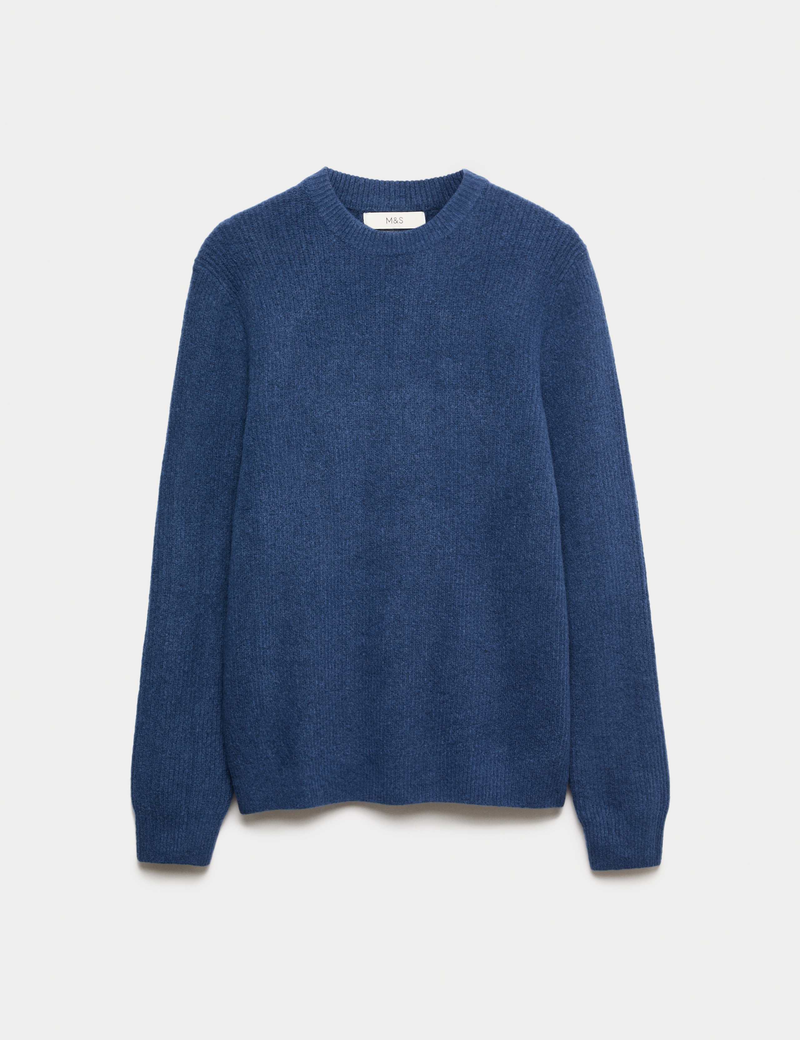 Supersoft Ribbed Crew Neck Jumper with Wool