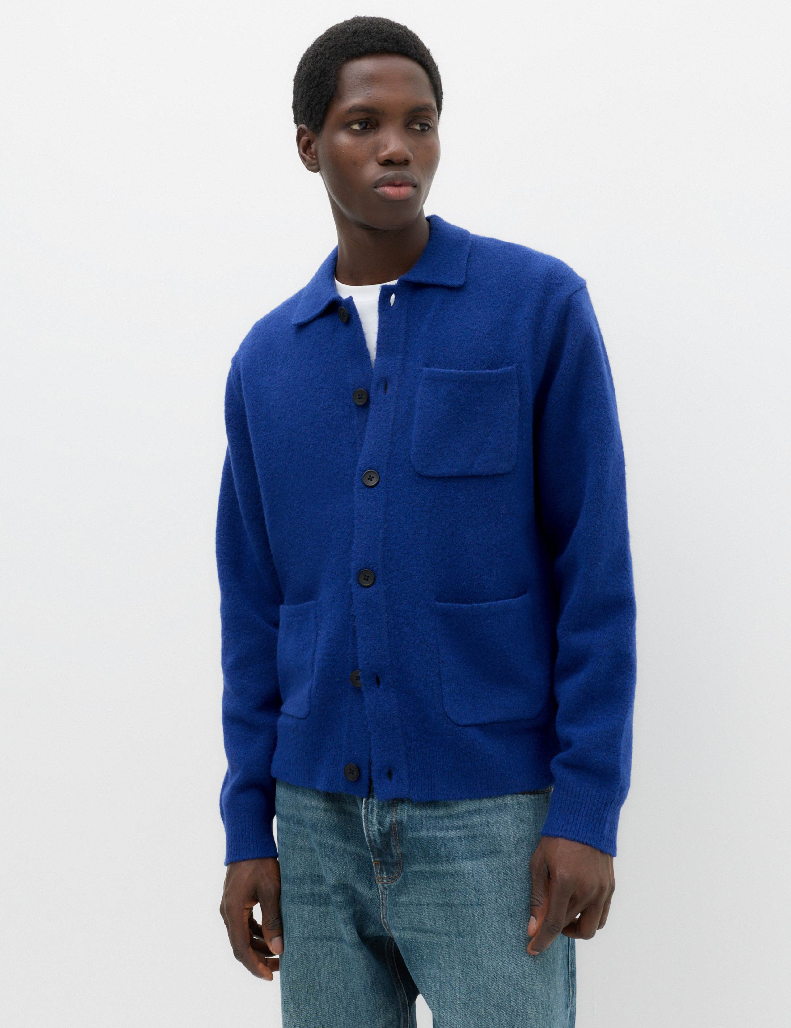 Textured Cardigan with Wool