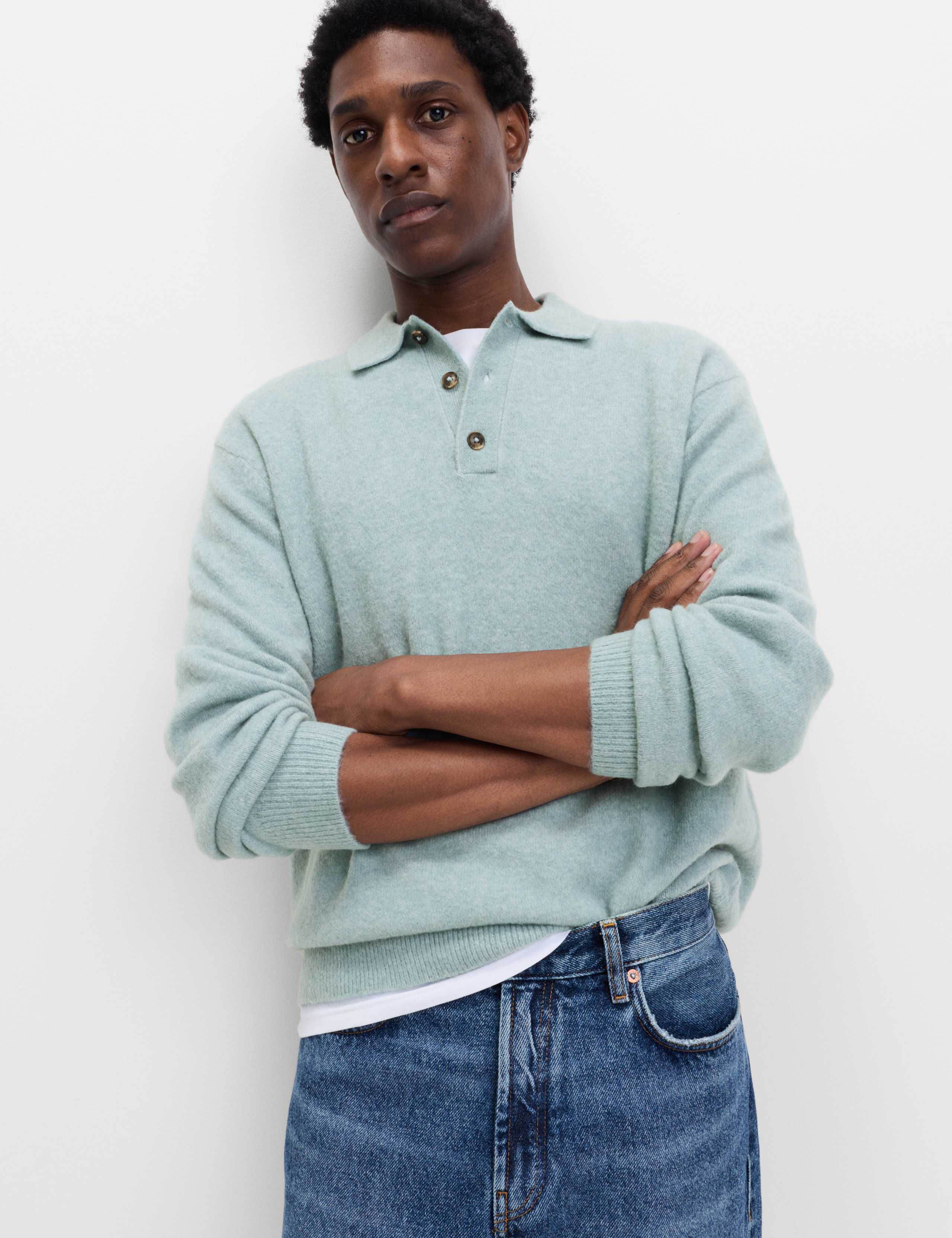 Supersoft Polo Neck Jumper with Wool