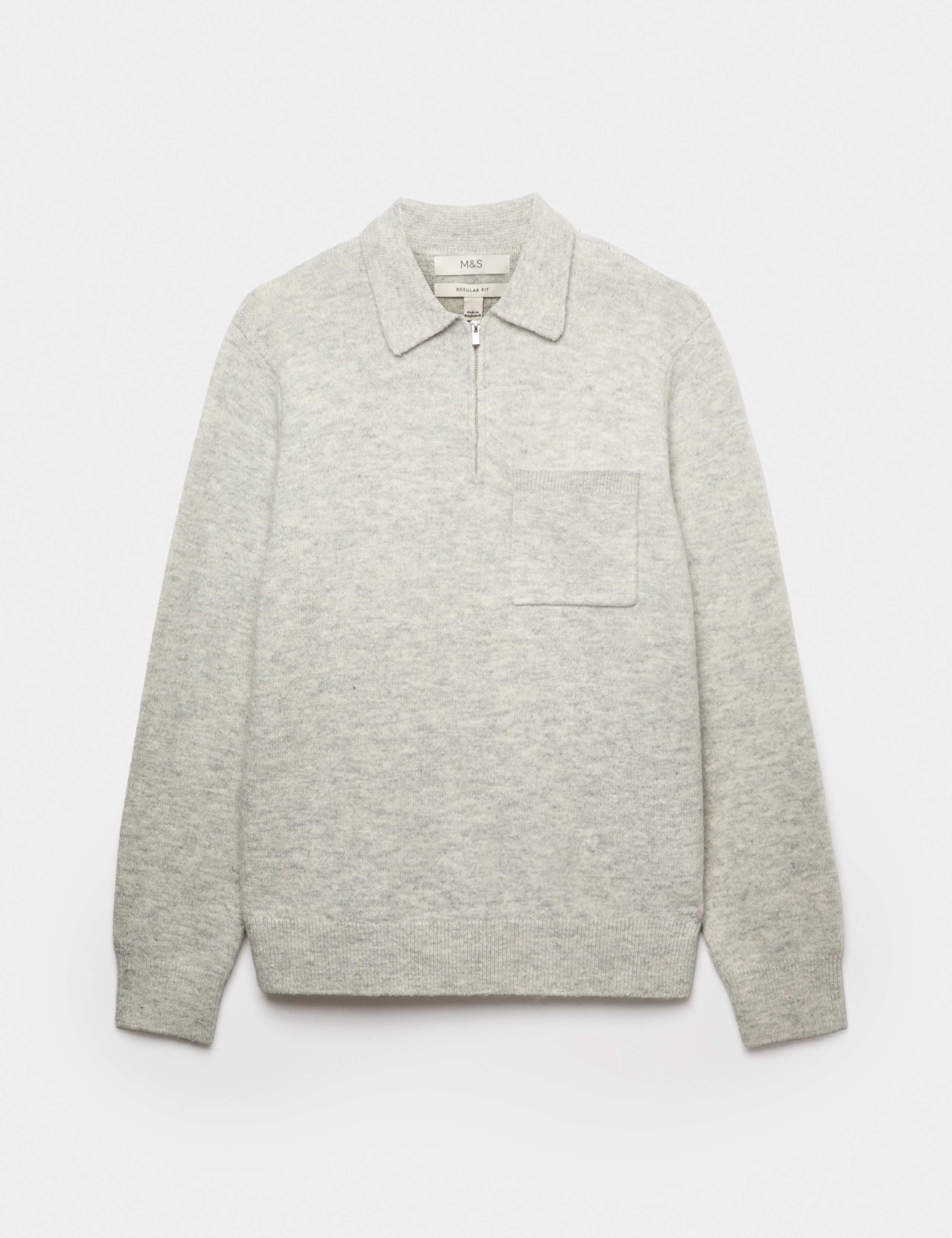 Supersoft Quarter Zip Knitted Polo Shirt
