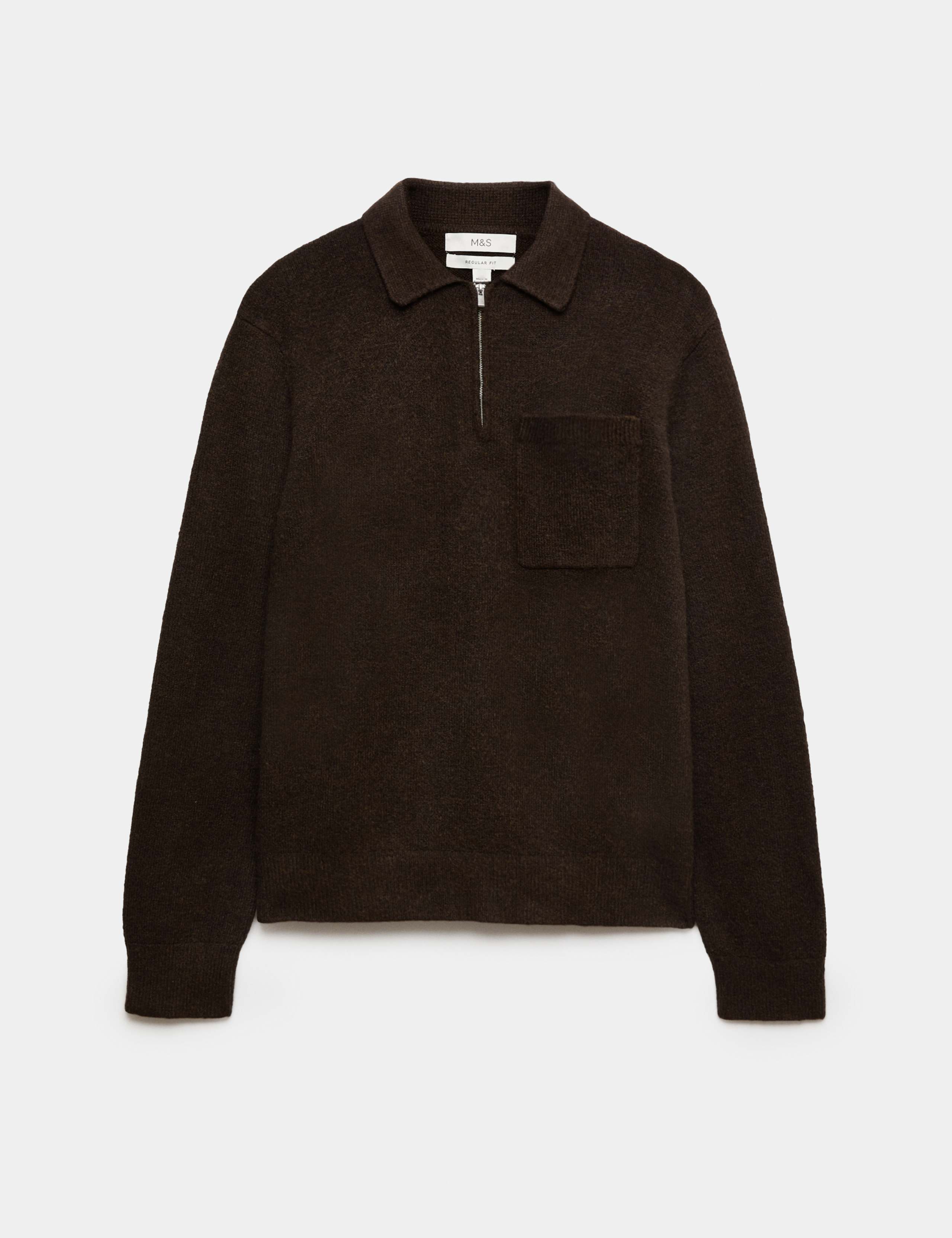 Supersoft Quarter Zip Knitted Polo Shirt