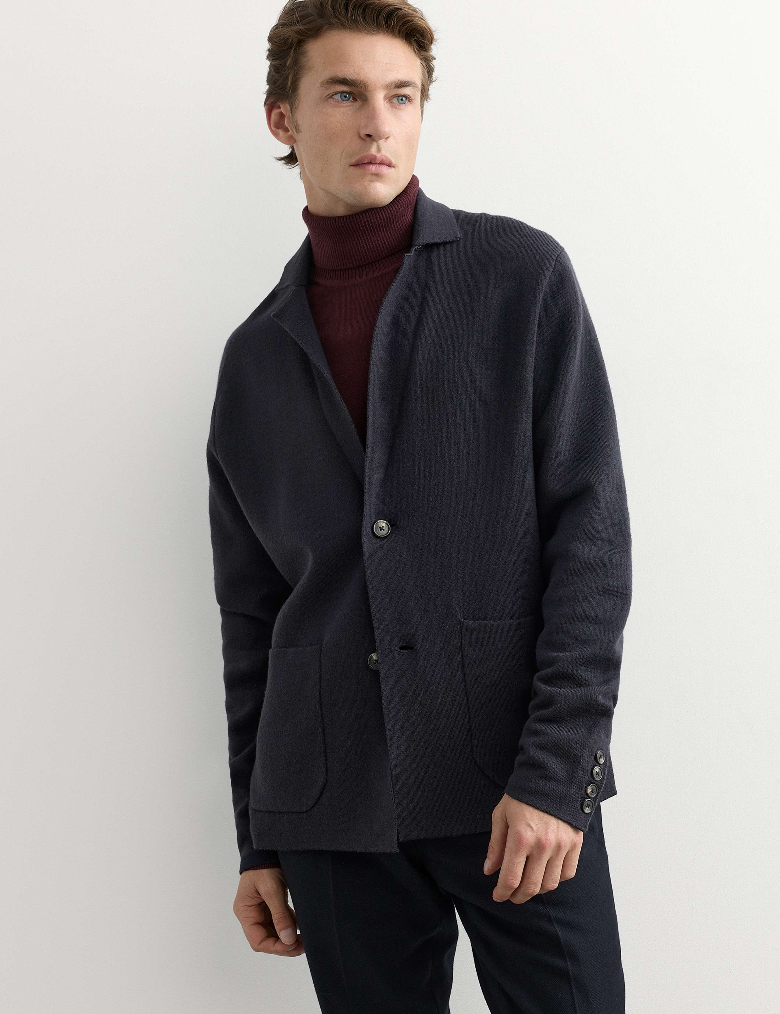 Pure Merino Wool Knitted Blazer