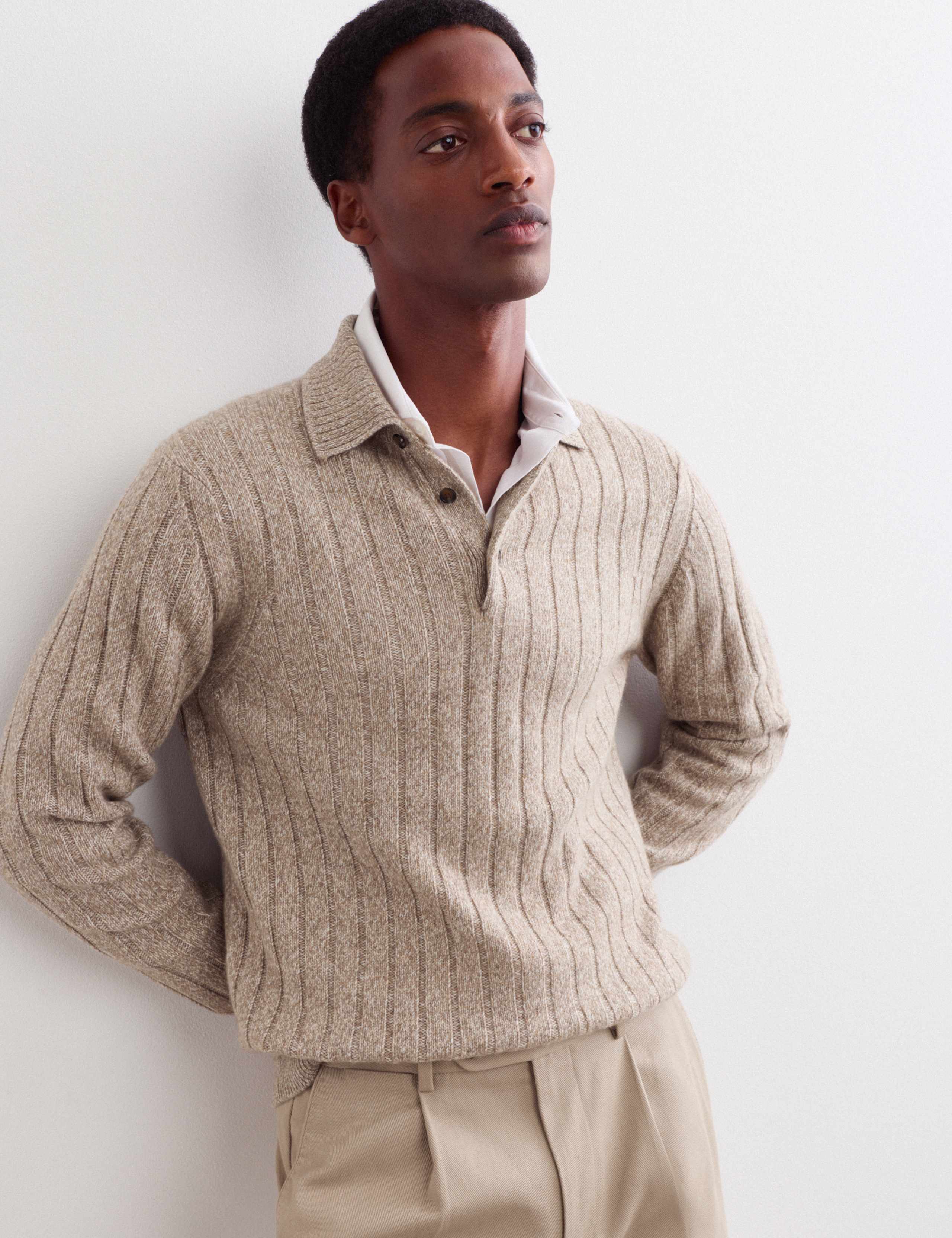 Cashmere Rich Textured Polo Shirt