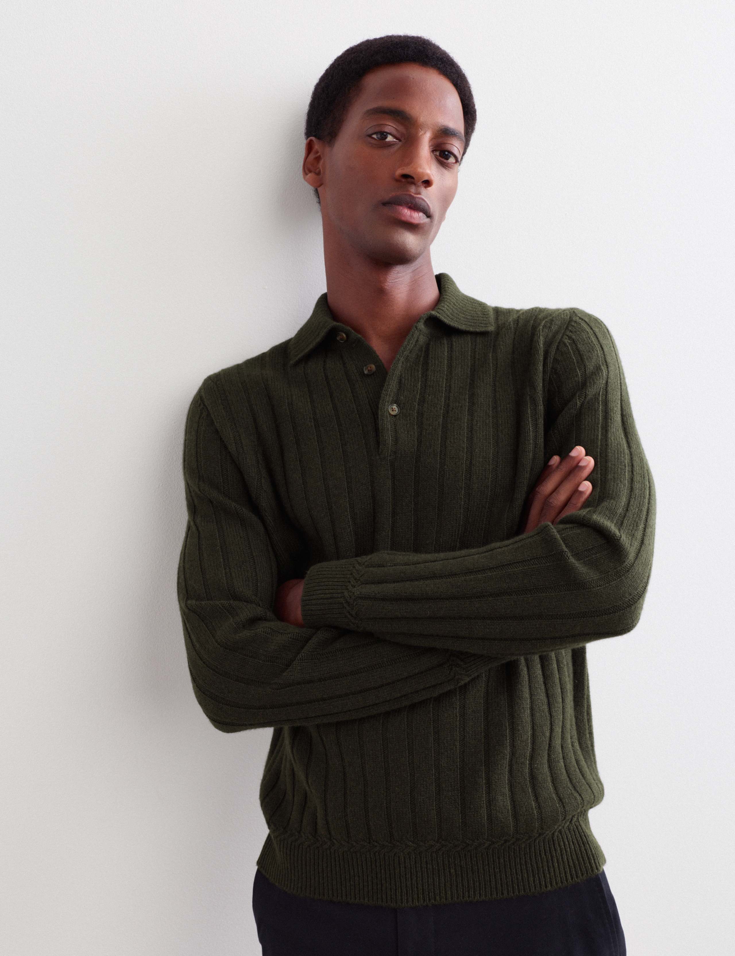 Cashmere Rich Textured Polo Shirt