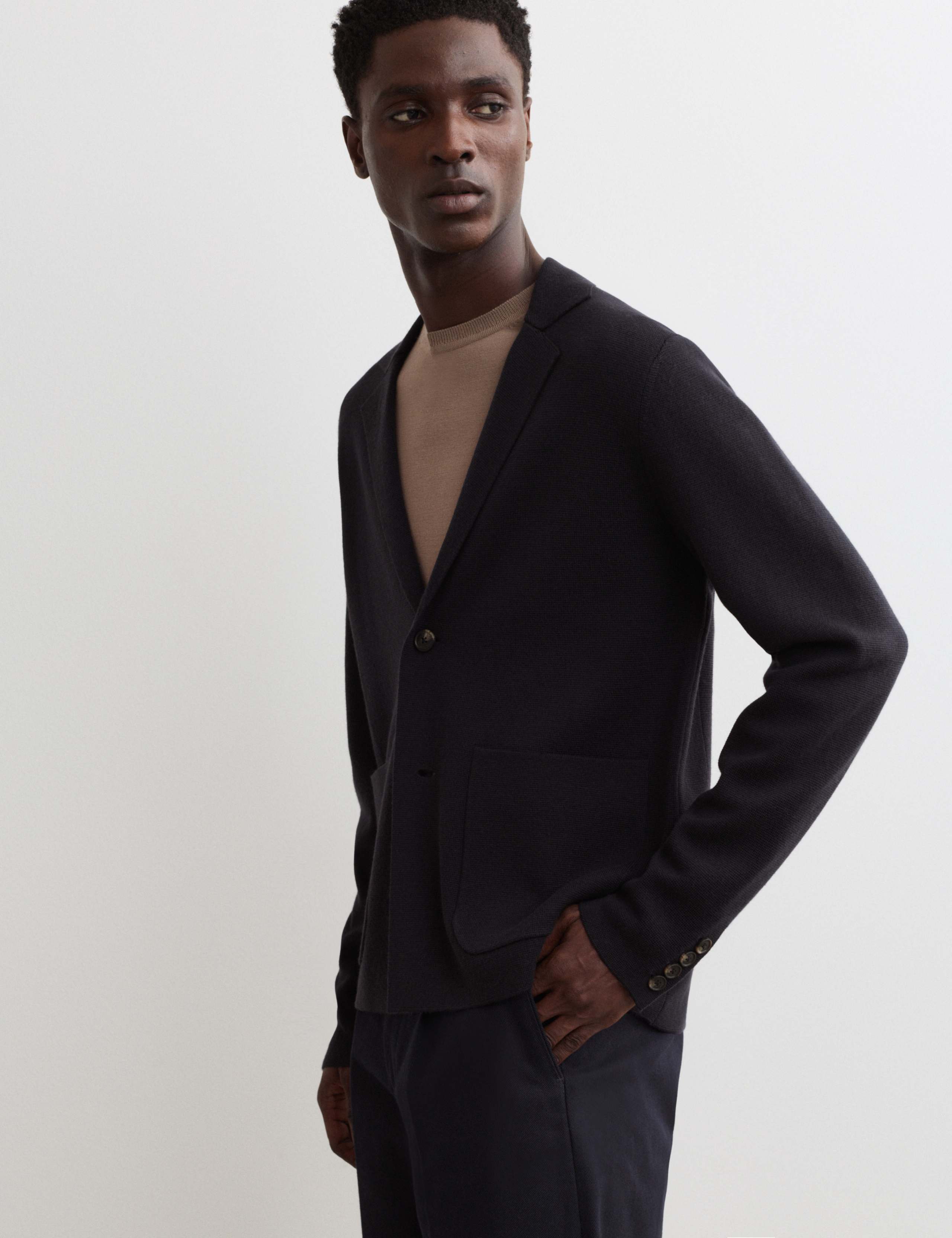 Pure Merino Wool Knitted Blazer