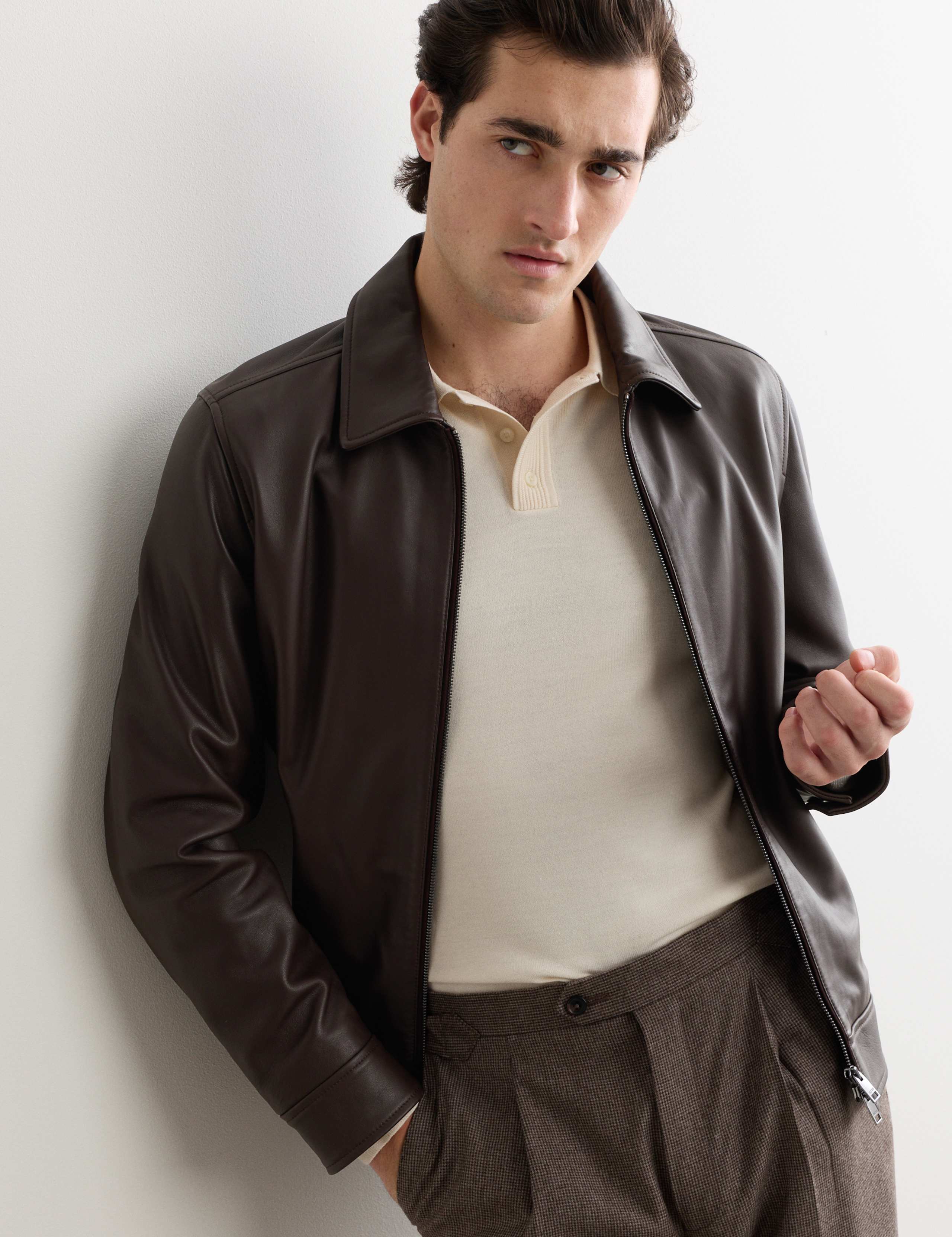 Leather Harrington Jacket