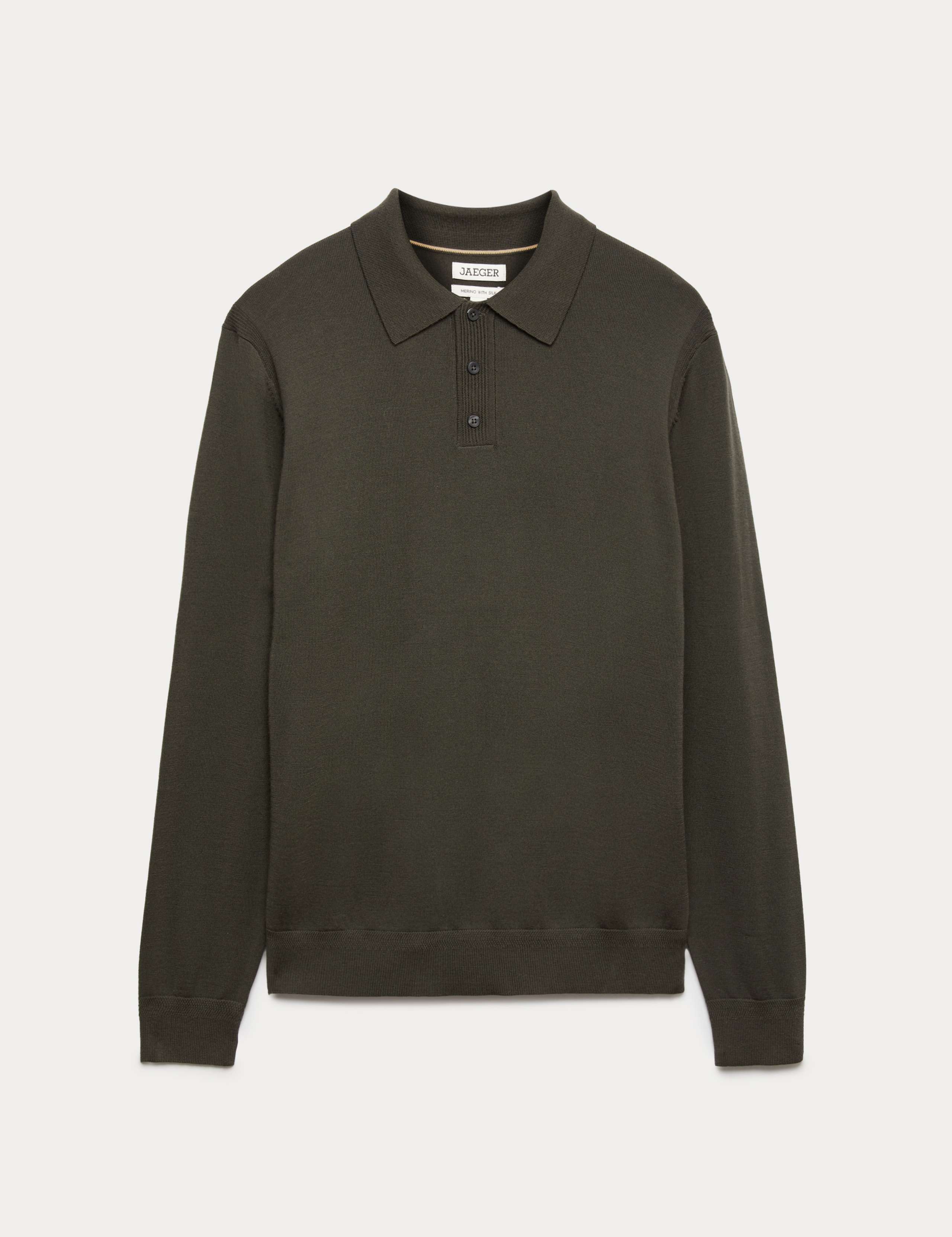 Merino Wool with Silk Knitted Polo Shirt