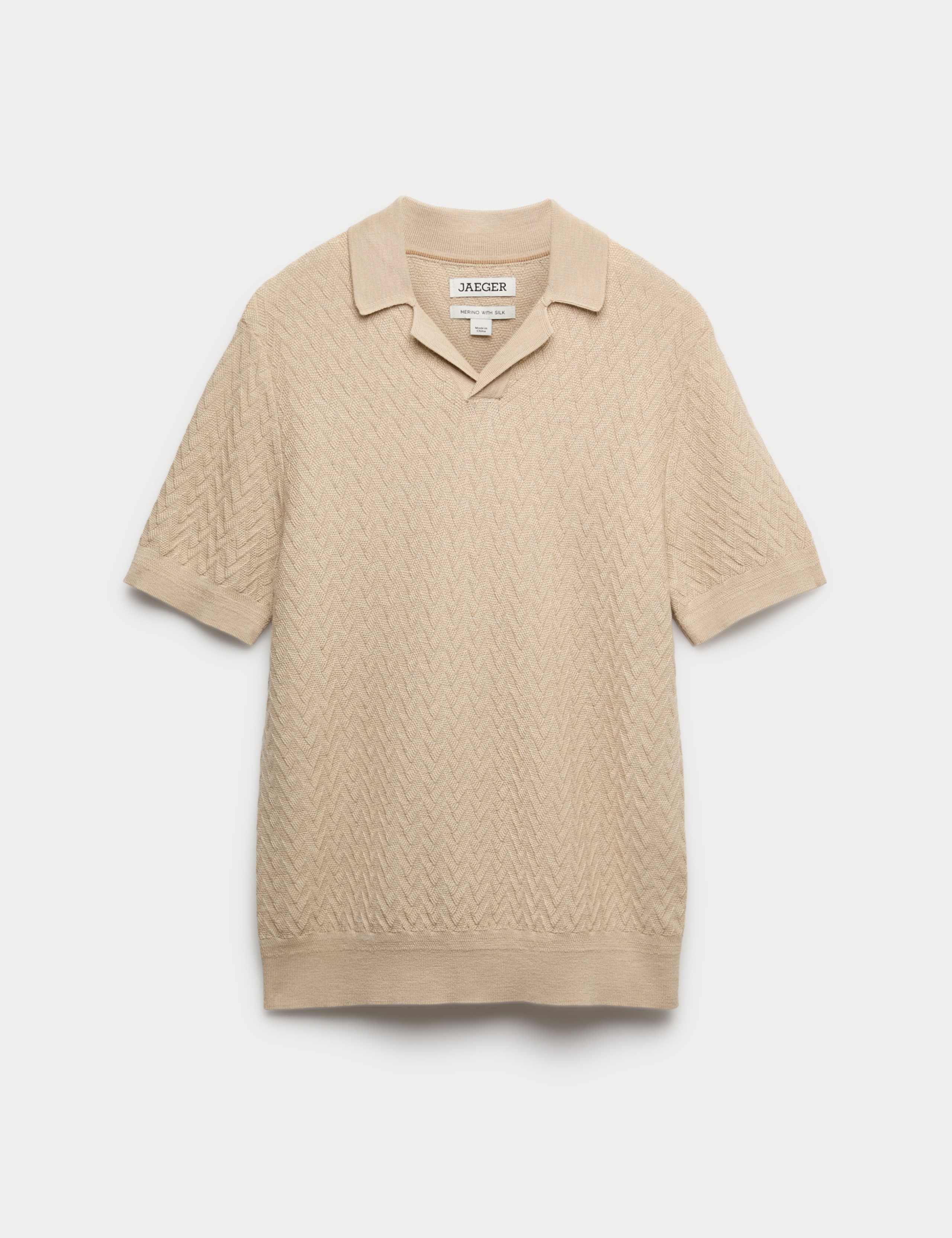 Merino Wool with Silk Knitted Polo Shirt