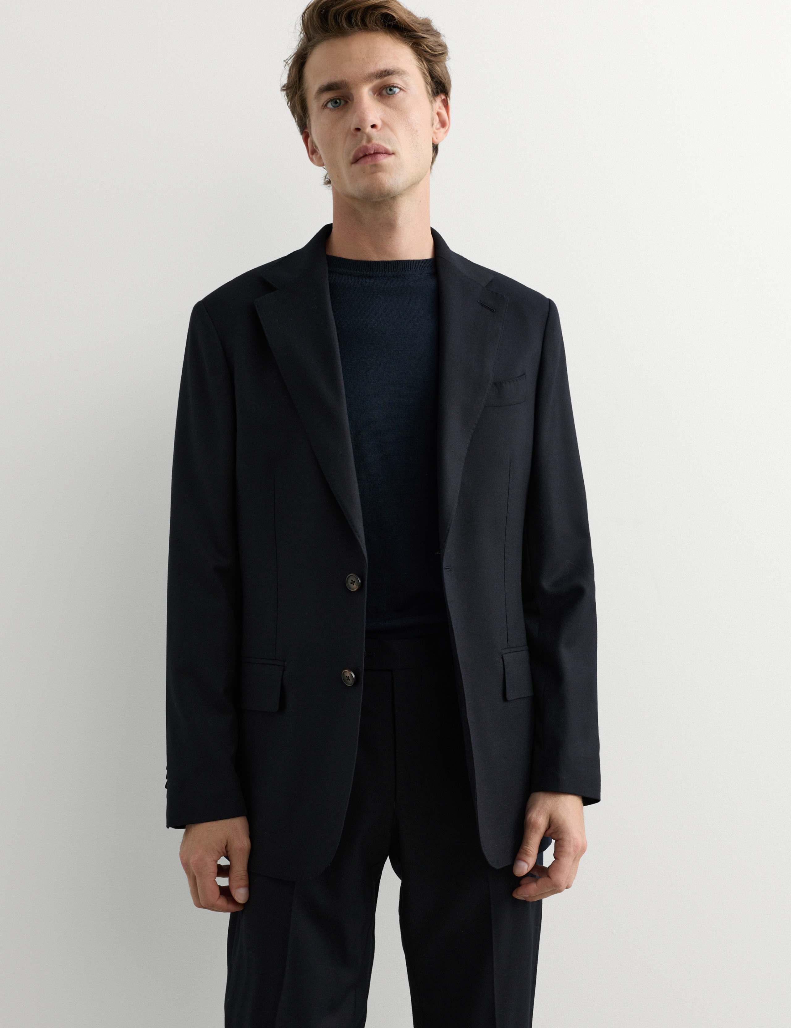Tailored Fit Pure Wool Flannel Suit Jacket