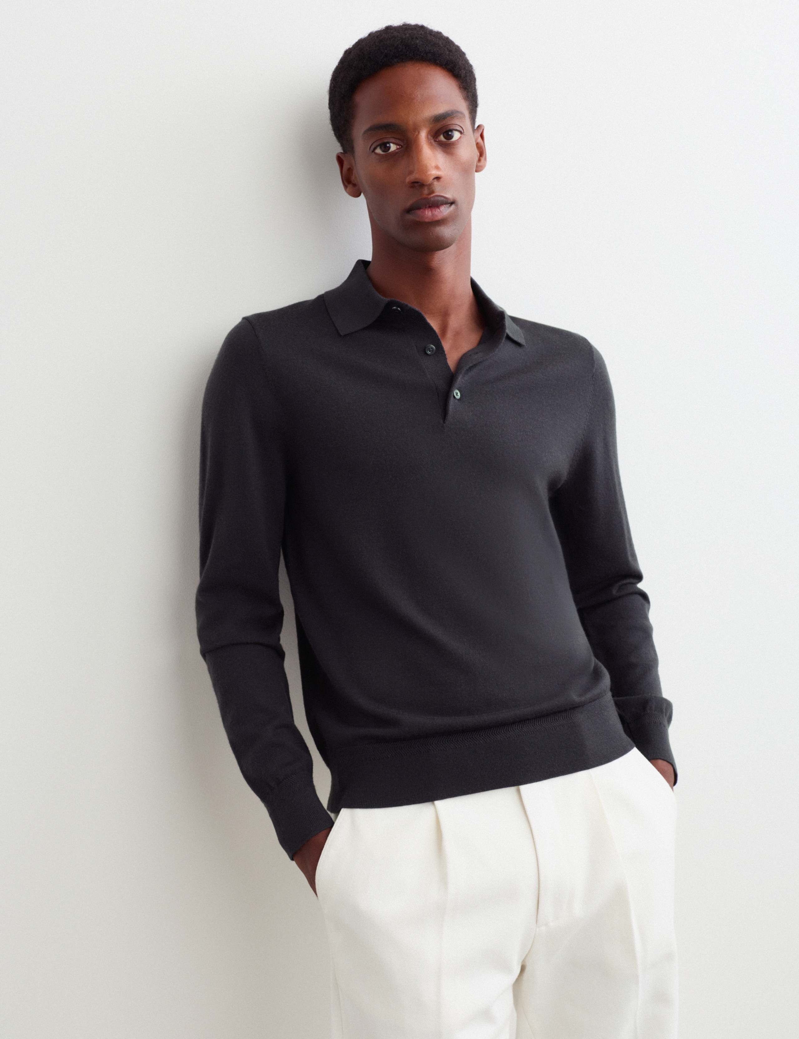 Merino Wool Rich with Silk Polo Shirt