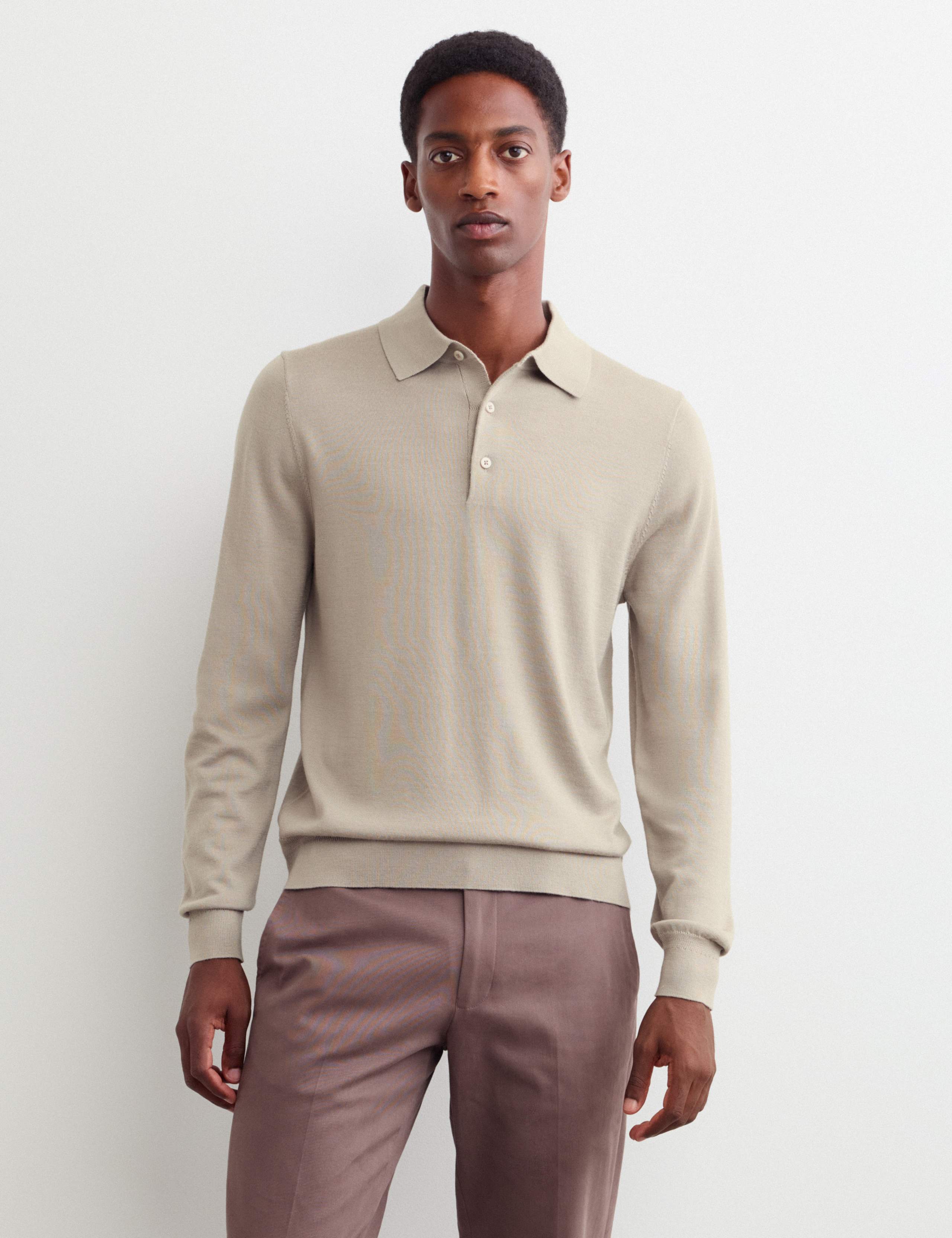 Merino Wool Rich with Silk Polo Shirt