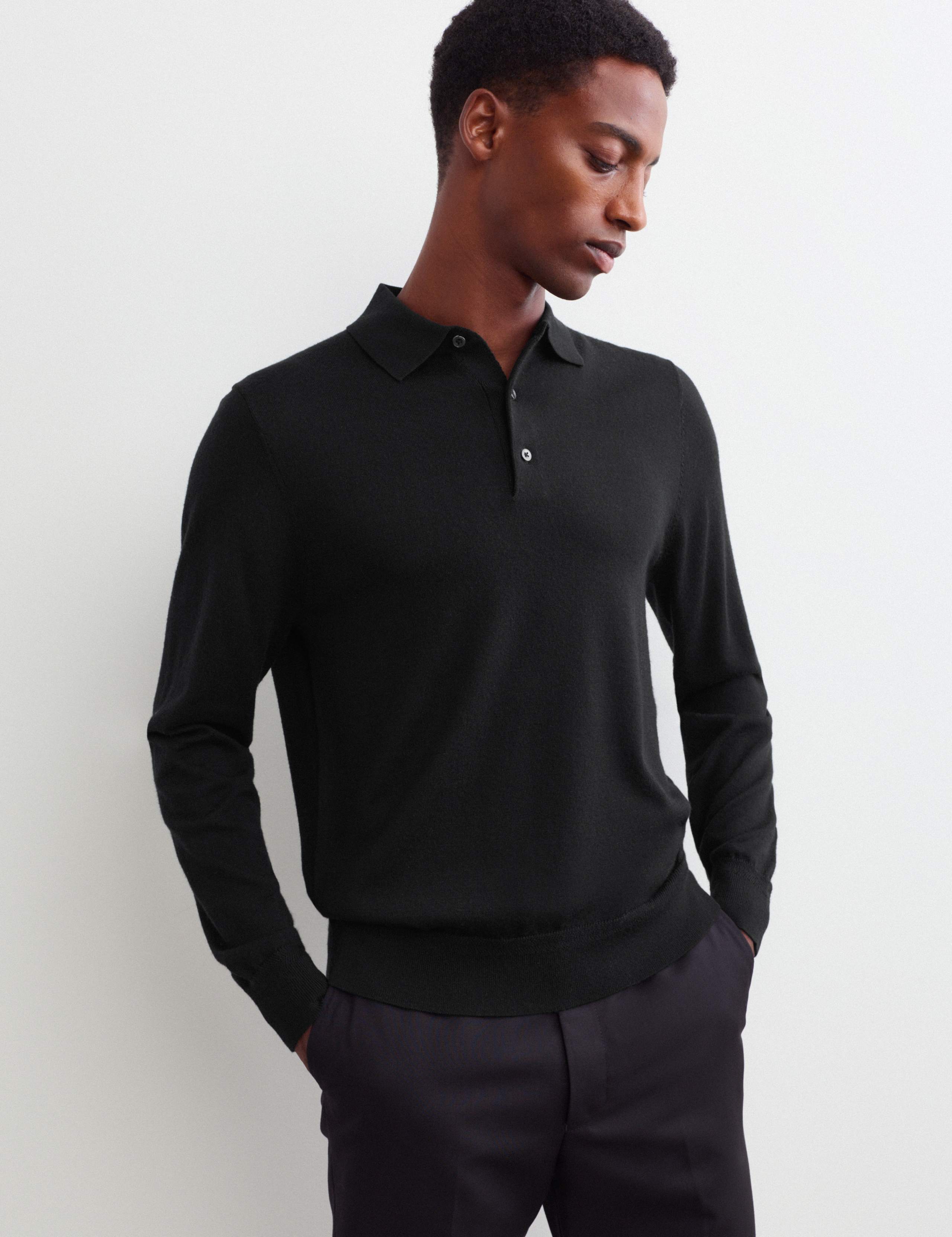 Merino Wool Rich with Silk Polo Shirt