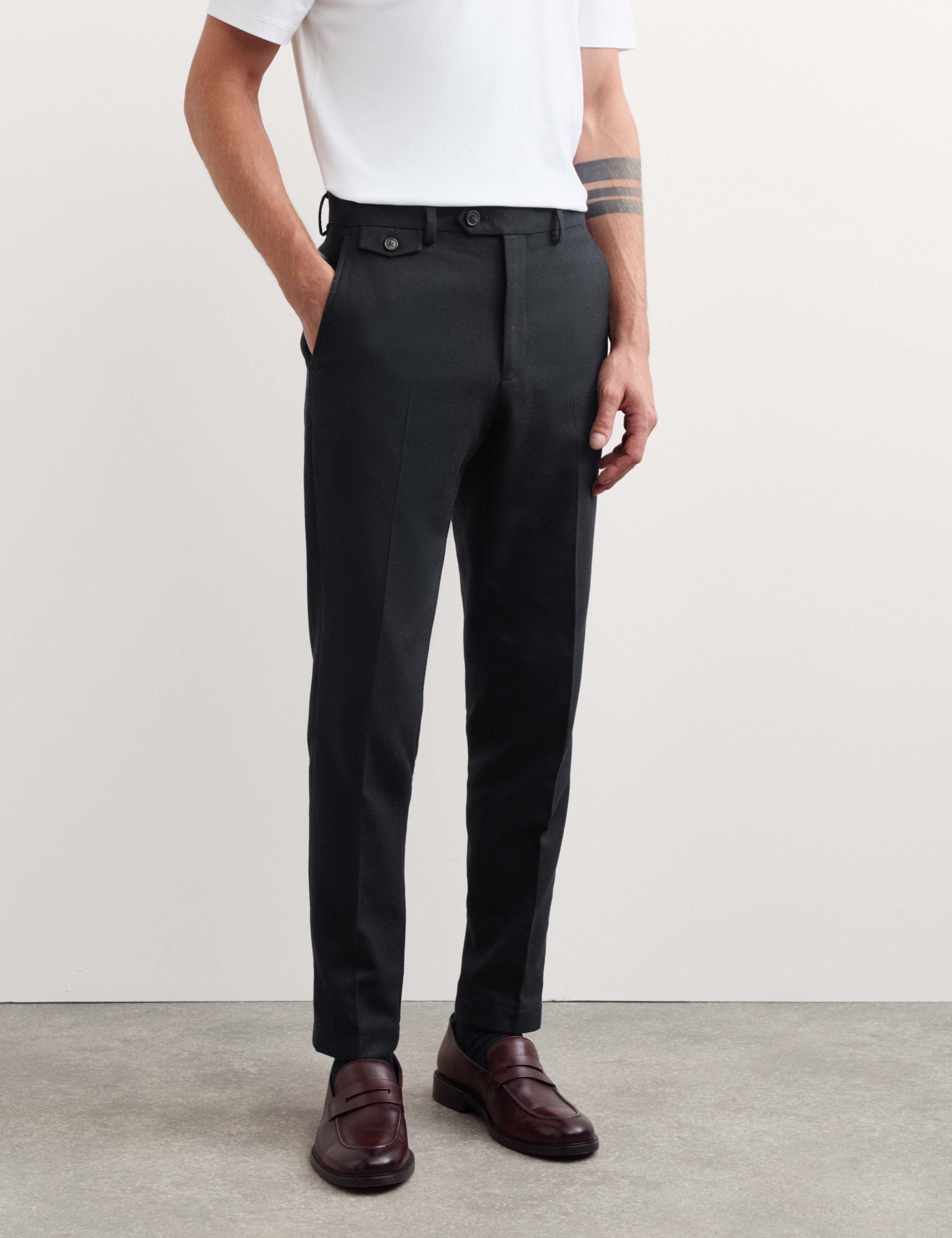 Slim Fit Cotton Blend Suit Trousers