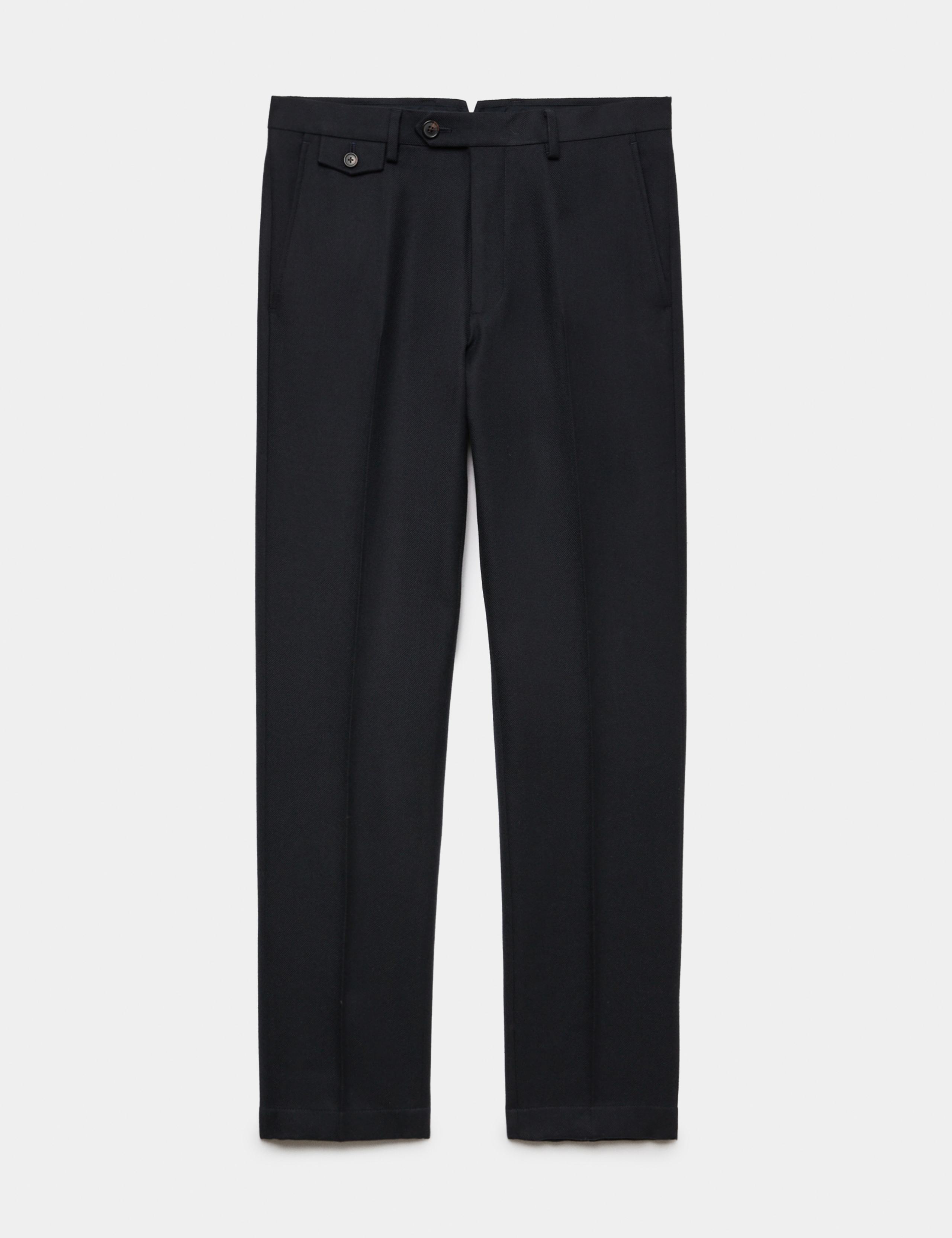 Tailored Fit Wool Blend Trousers