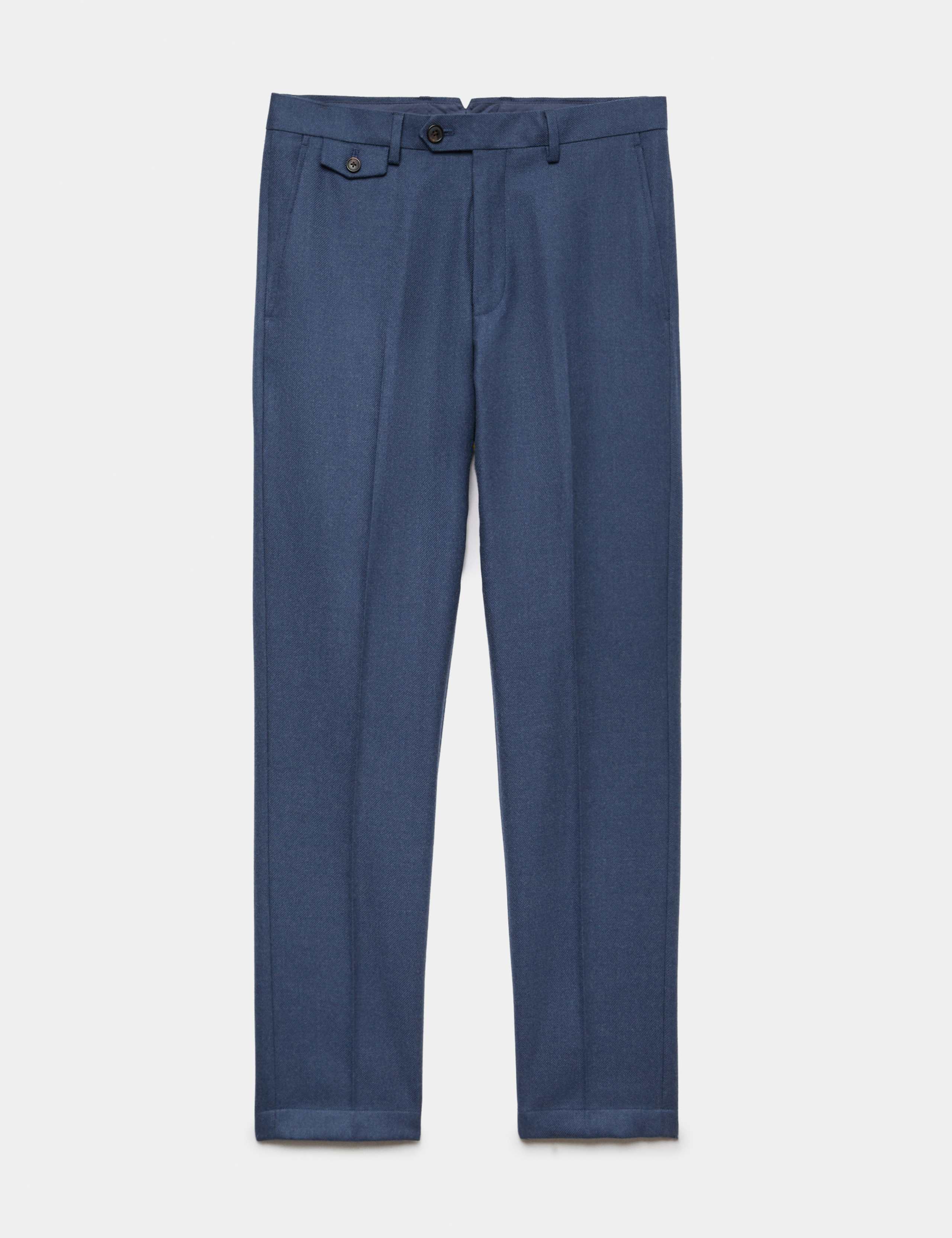 Tailored Fit Wool Blend Trousers