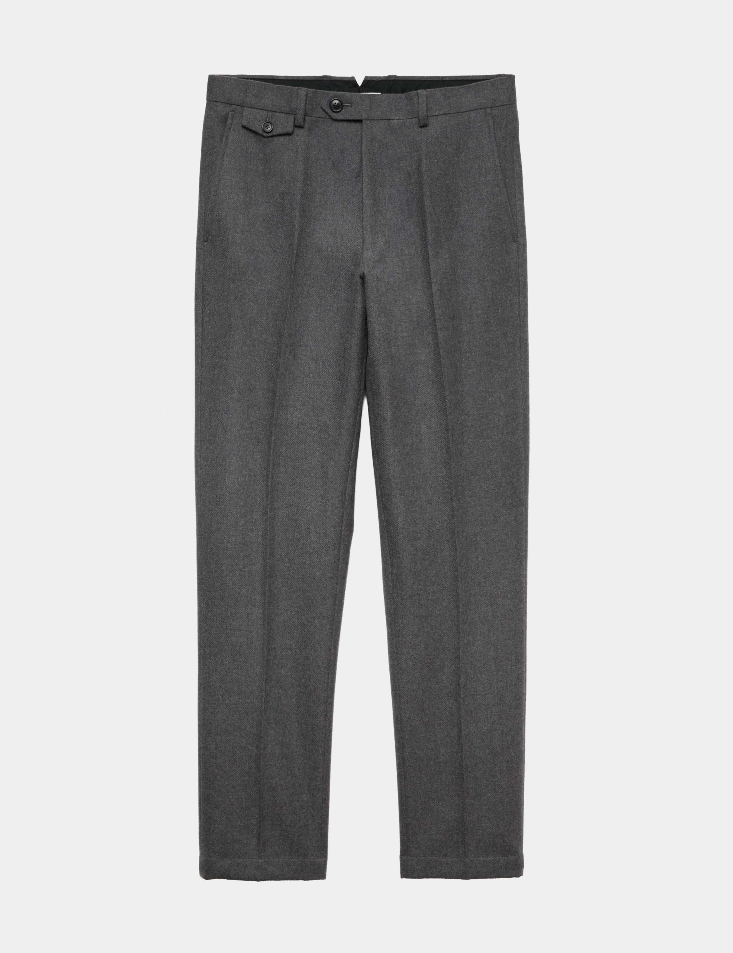 Tailored Fit Wool Blend Trousers