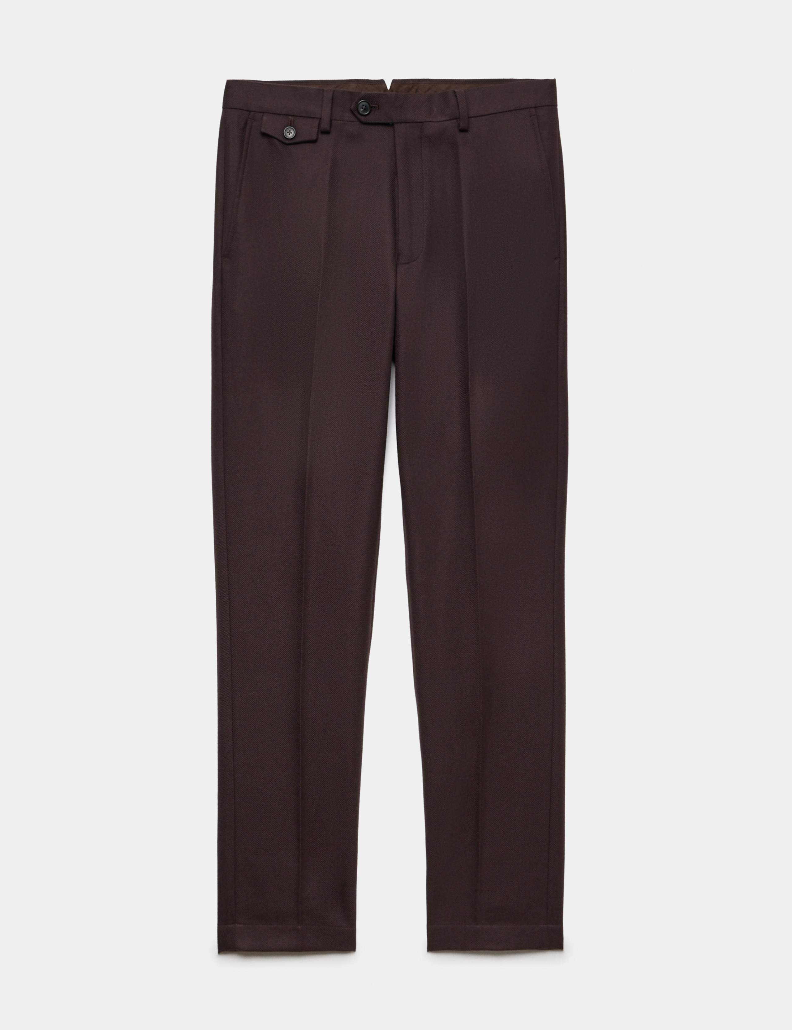 Tailored Fit Wool Blend Trousers