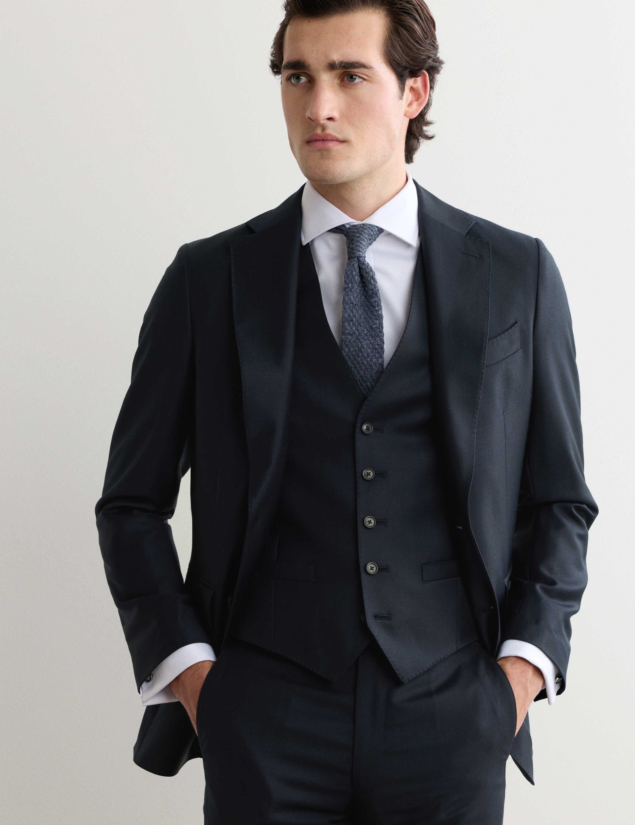 3 Piece Tailored Fit Pure Wool Suit 6 of 9
