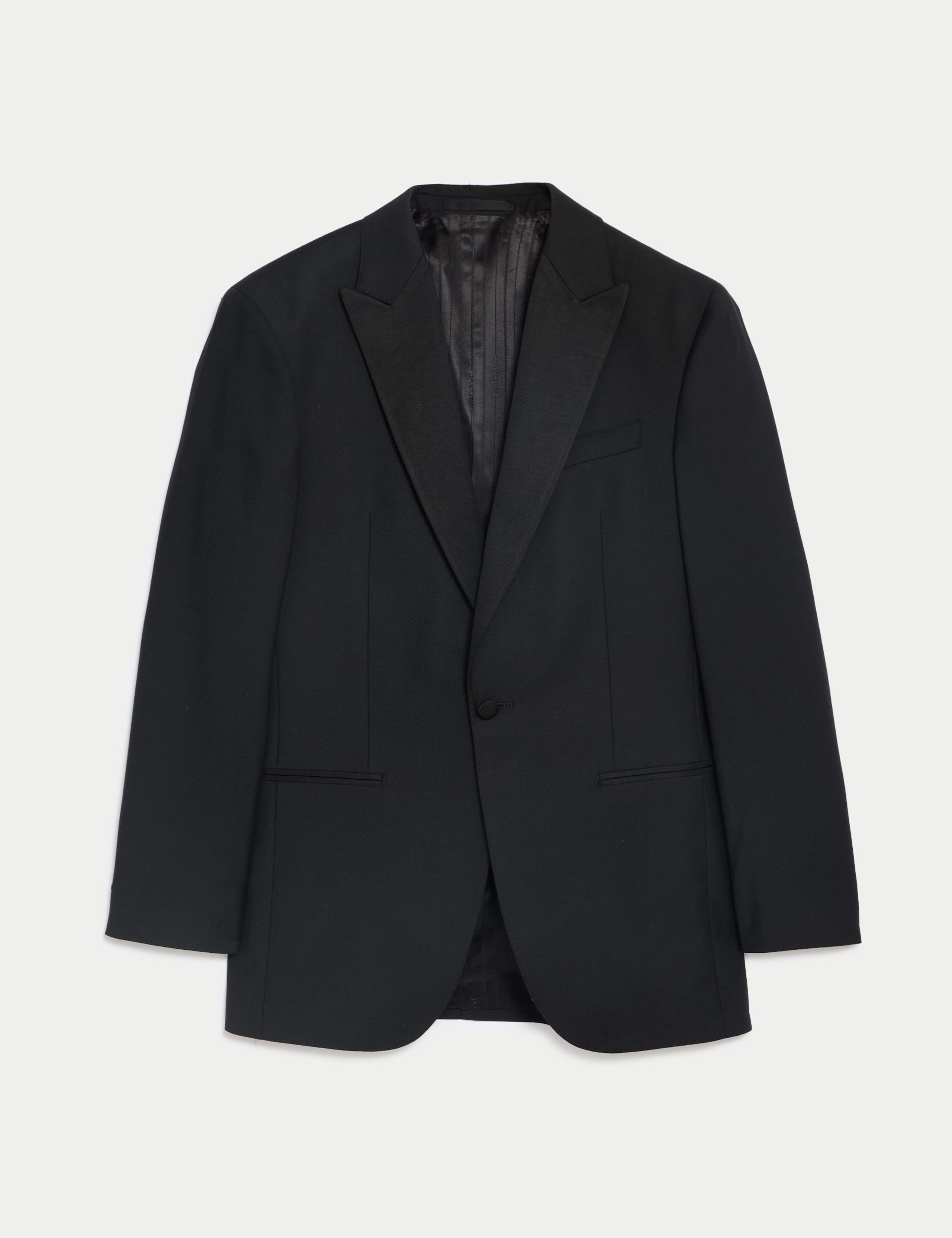 2 Piece Tailored Fit Pure Wool Tuxedo Suit 1 of 6