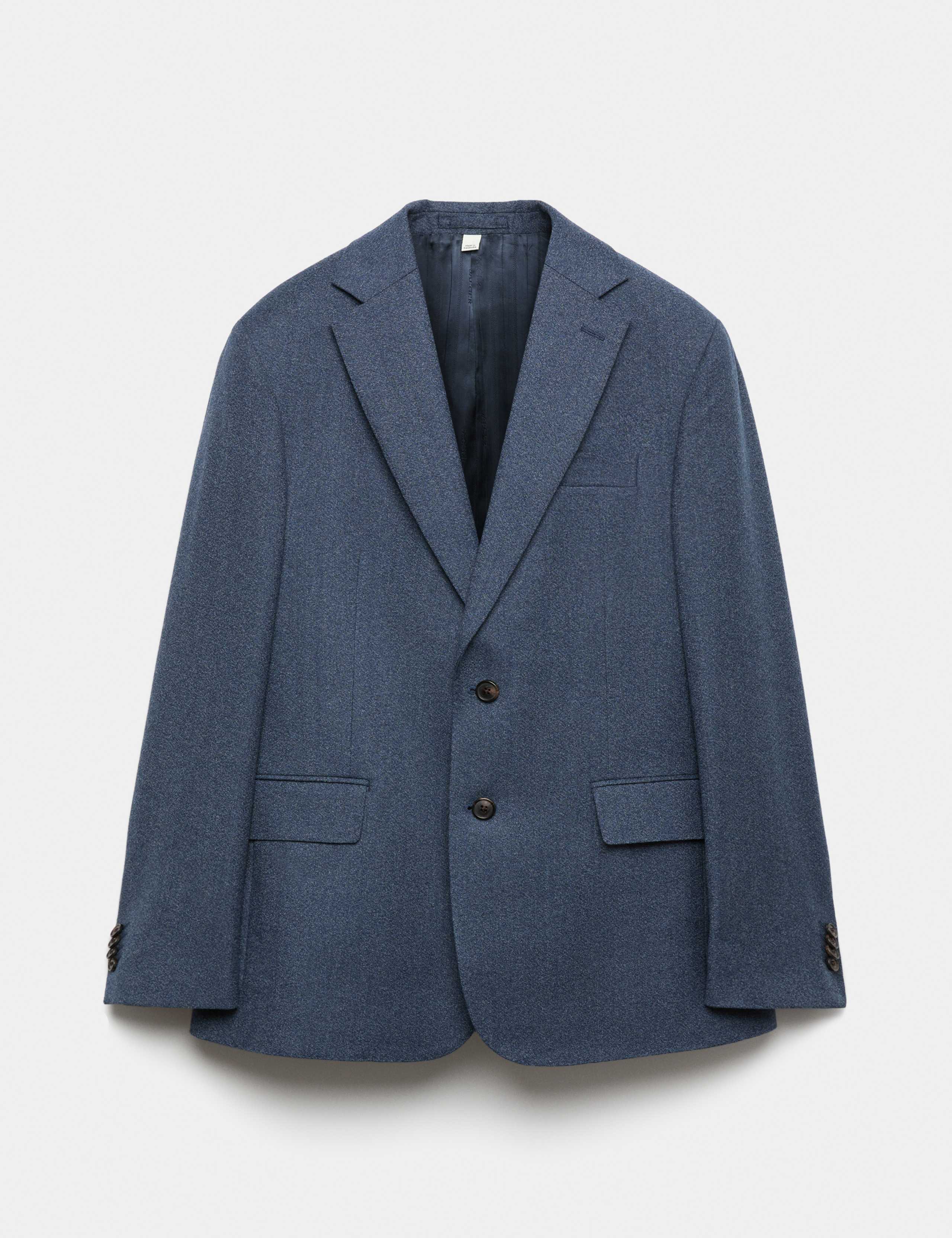 2 Piece Tailored Fit Pure Wool Mouliné Suit 1 of 6