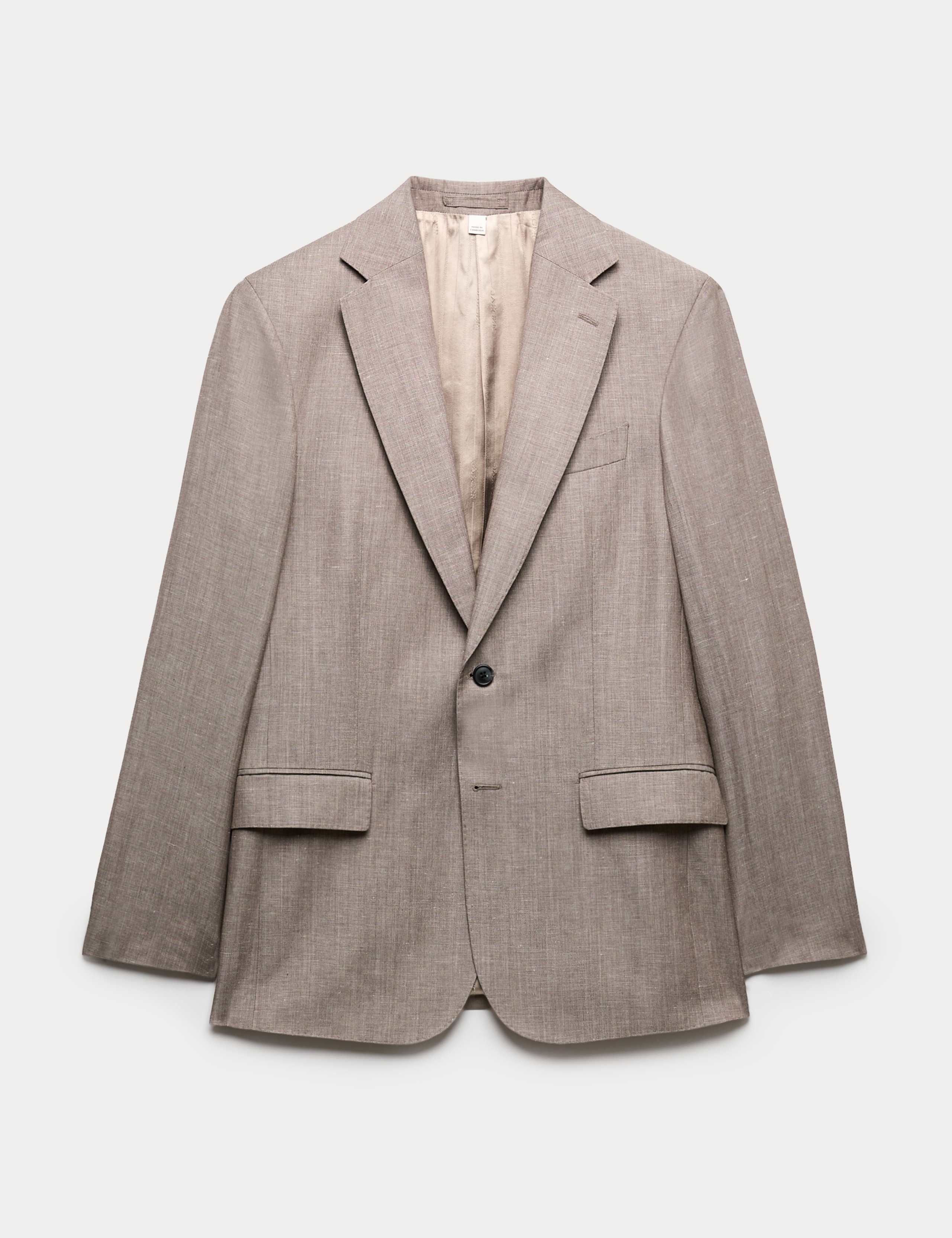 Tailored Fit Italian Wool Linen Blend Suit Jacket