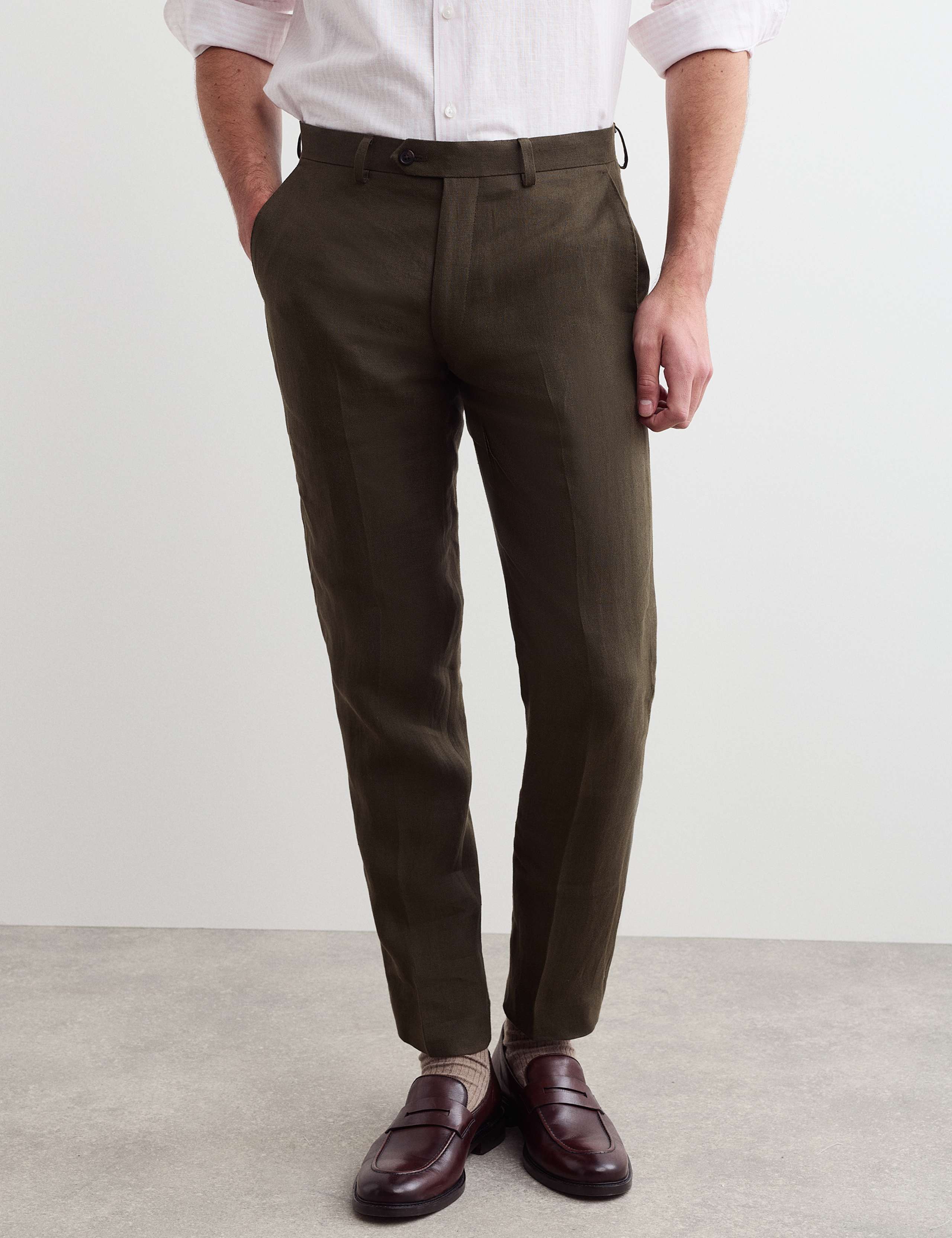 Tailored Fit Pure Linen Trousers