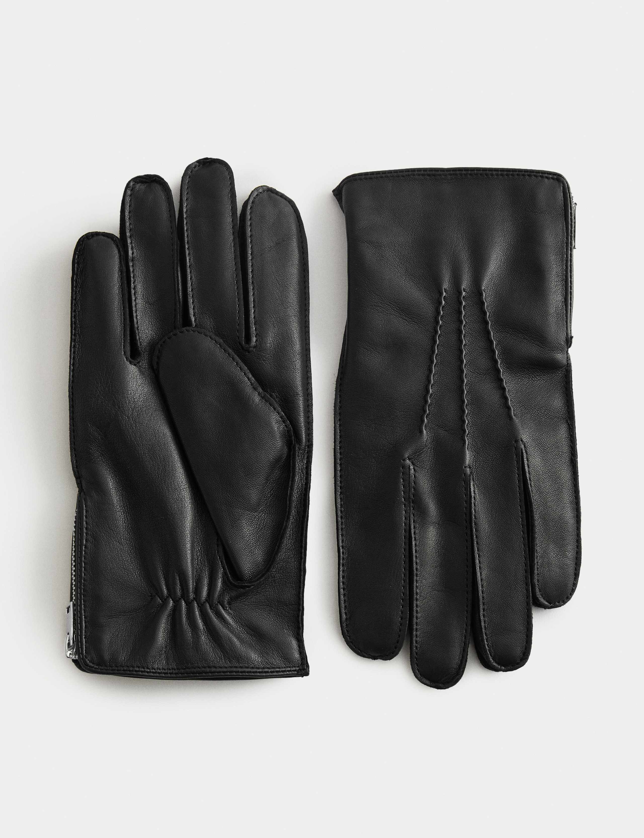 Leather Zip Gloves