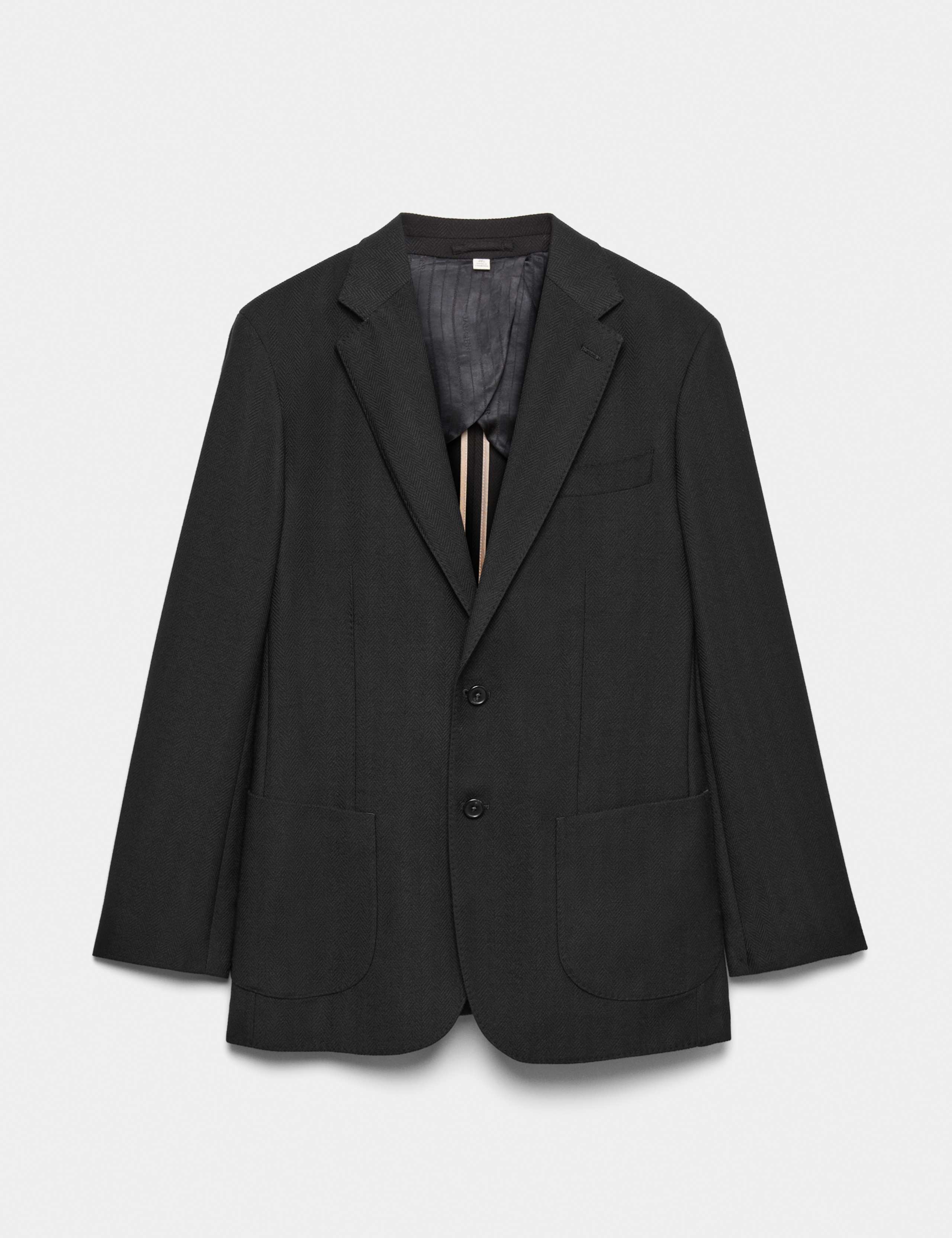 Tailored Fit Wool Herringbone Blazer