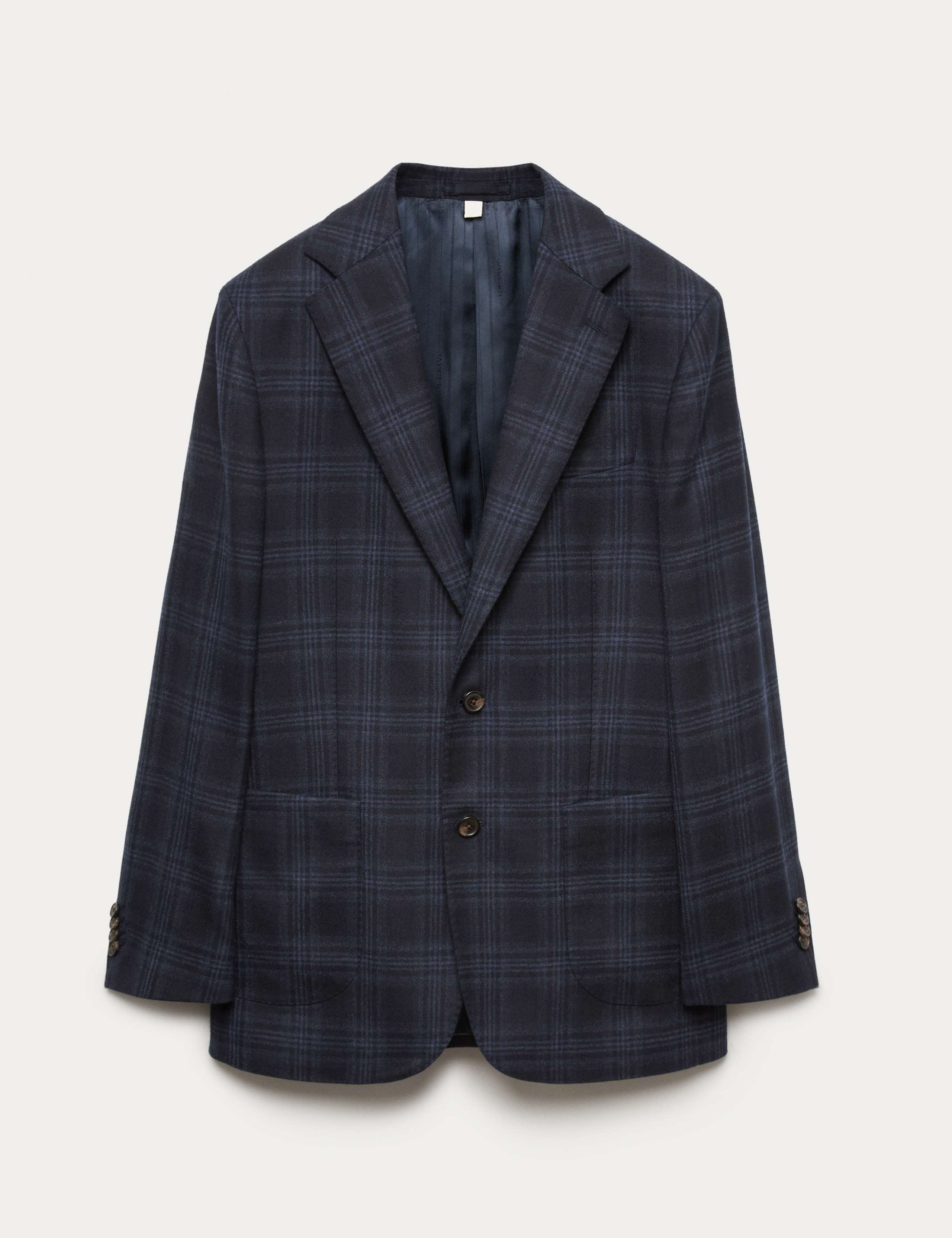 Tailored Fit Italian Wool Check Blazer