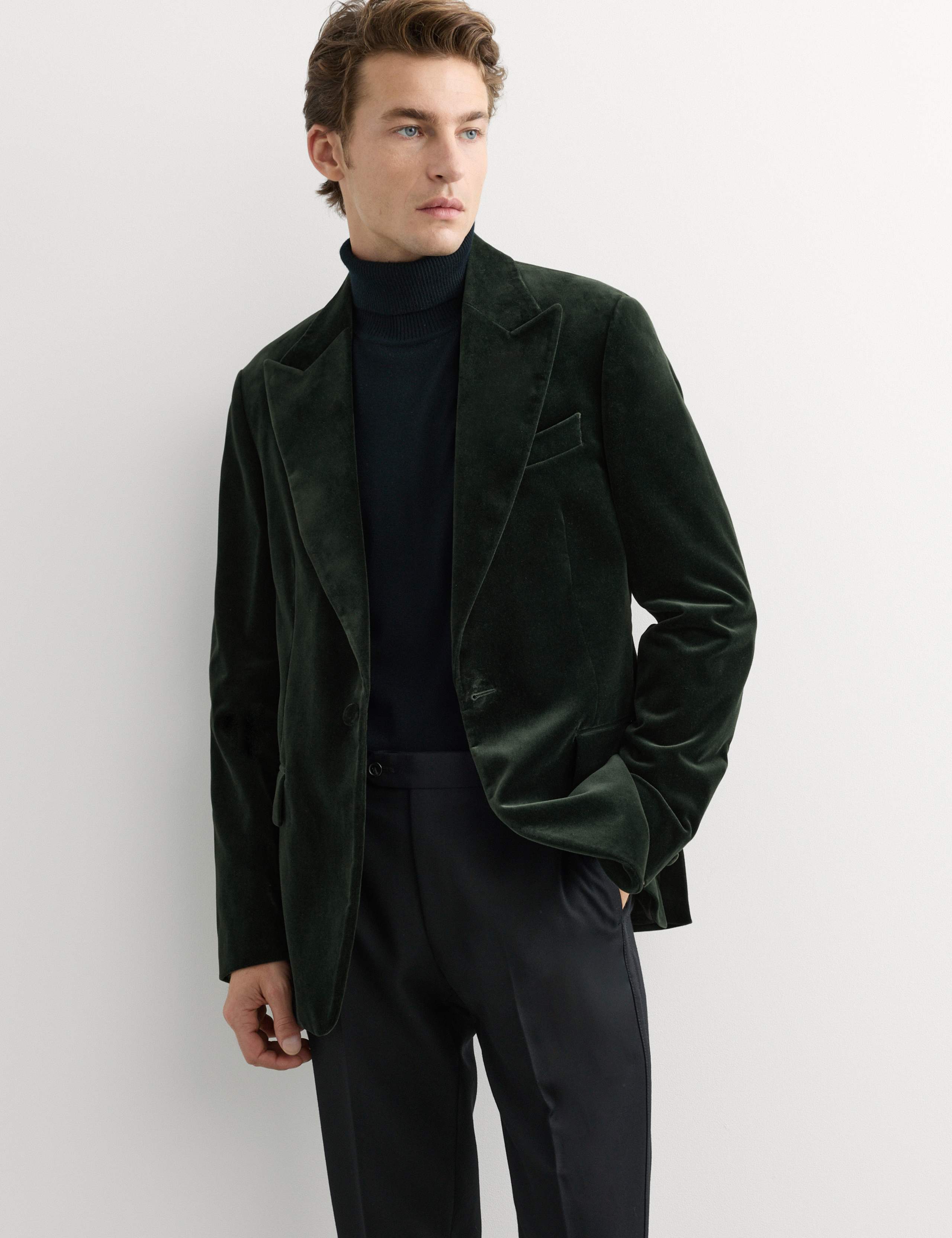 Tailored Fit Pure Cotton Velvet Suit Jacket
