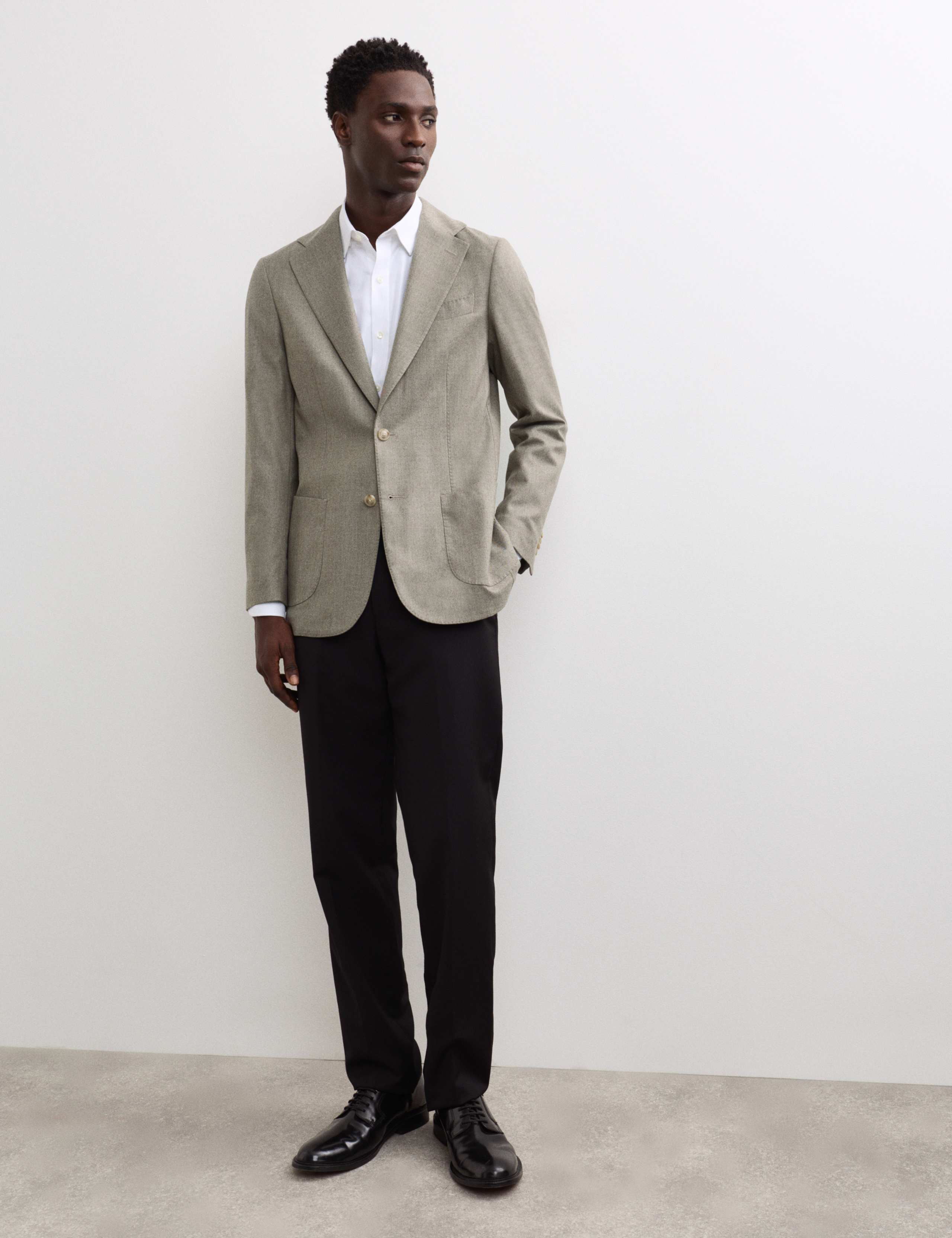 Italian Wool Twill Flannel Blazer