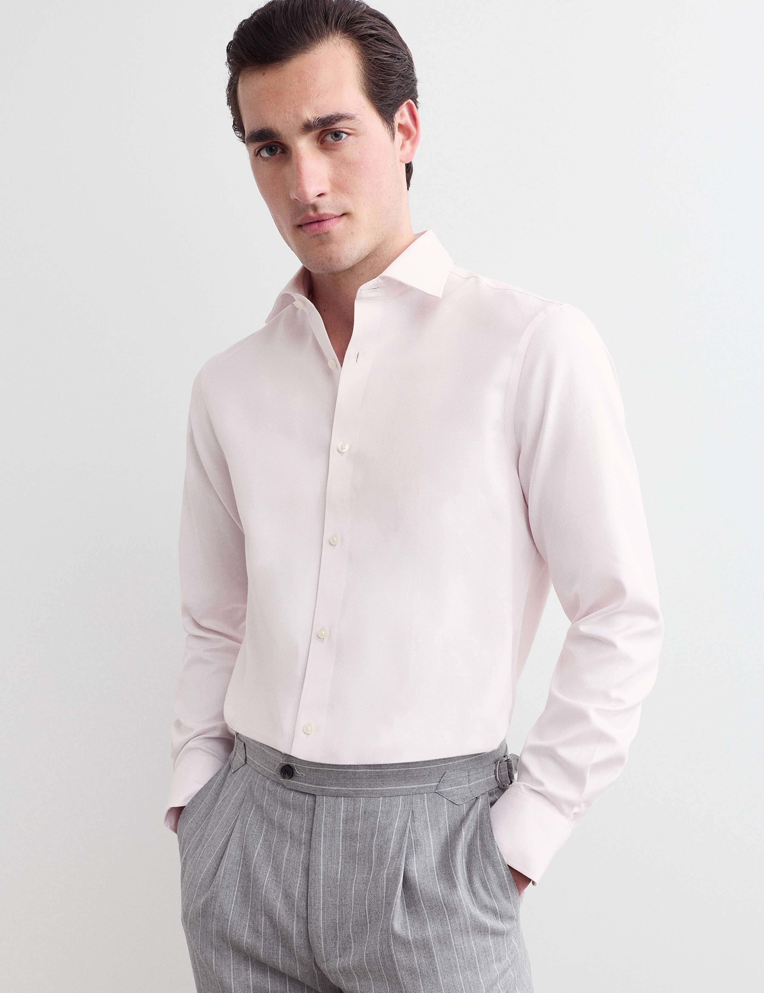 Slim Fit Pure Cotton Luxury Textured Shirt