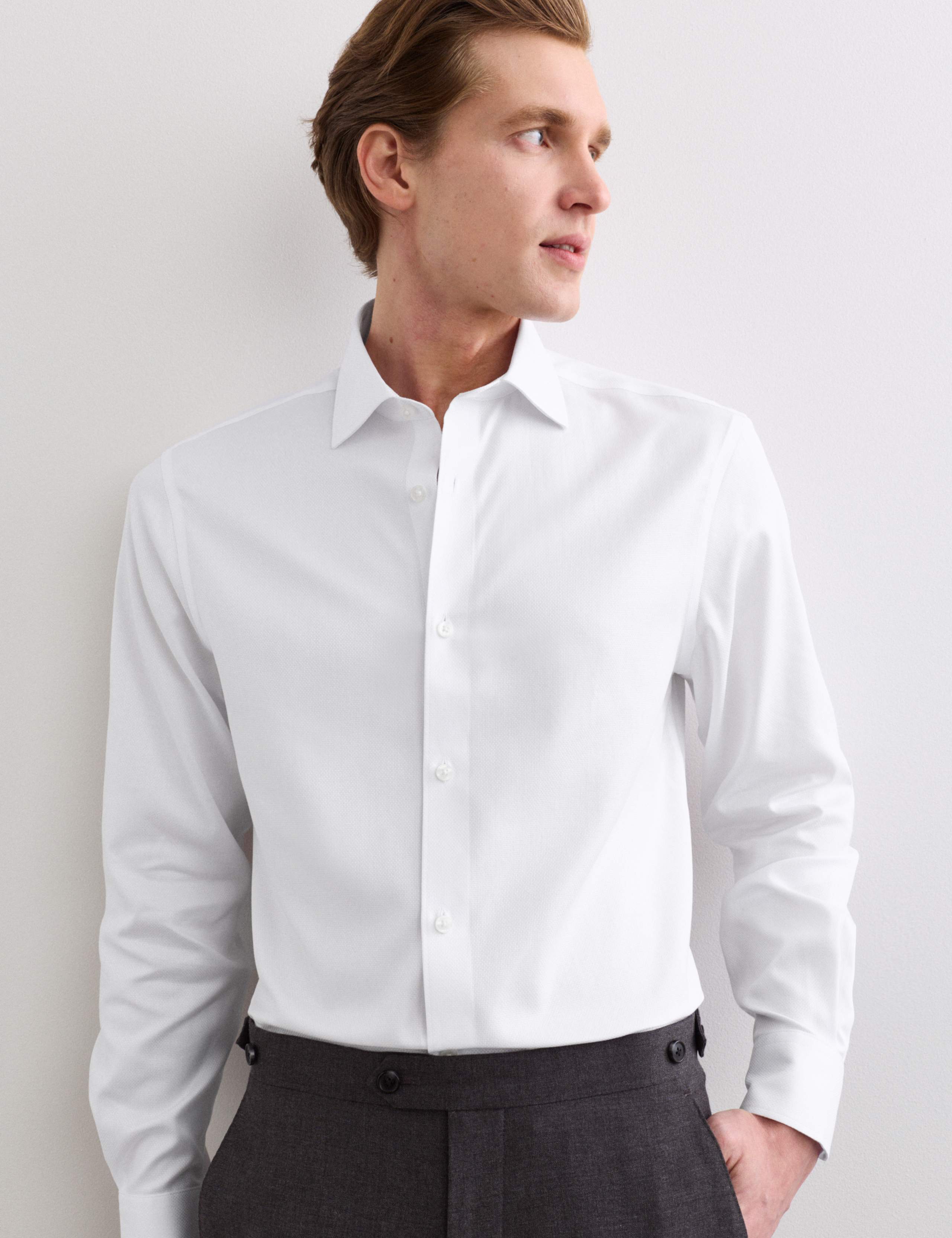 Slim Fit Pure Cotton Luxury Textured Shirt
