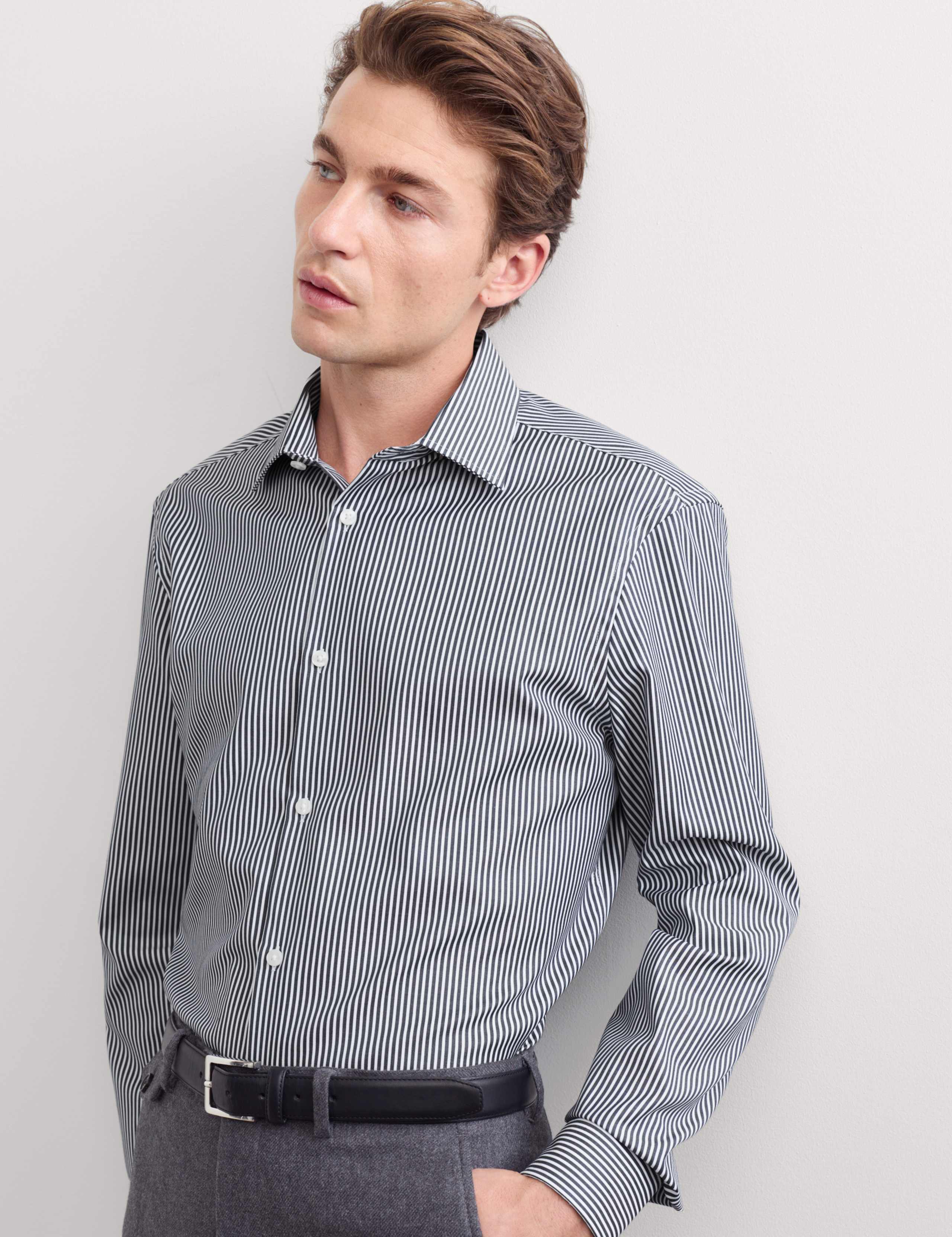 Slim Fit Pure Cotton Striped Shirt