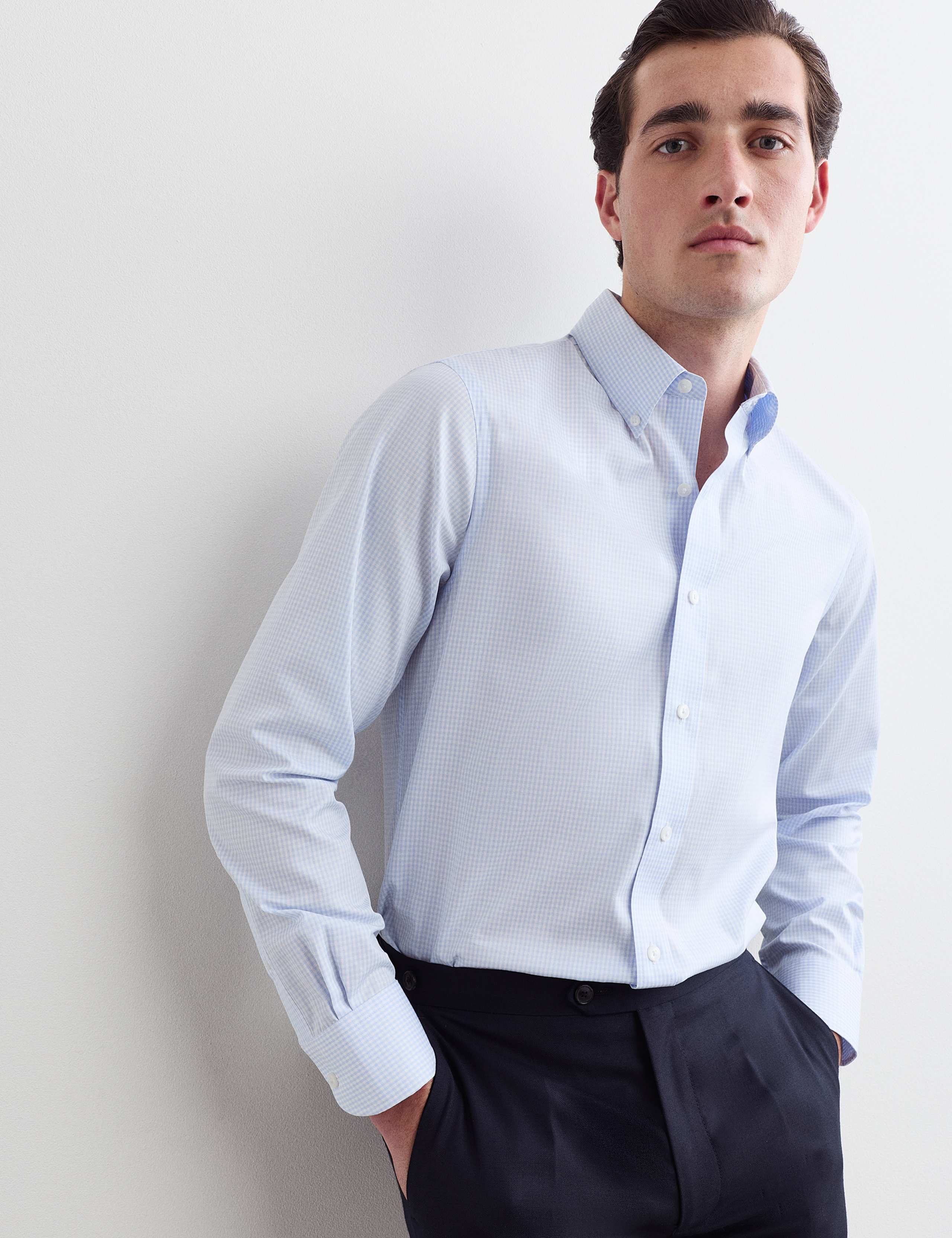 Tailored Fit Pure Cotton Check Shirt