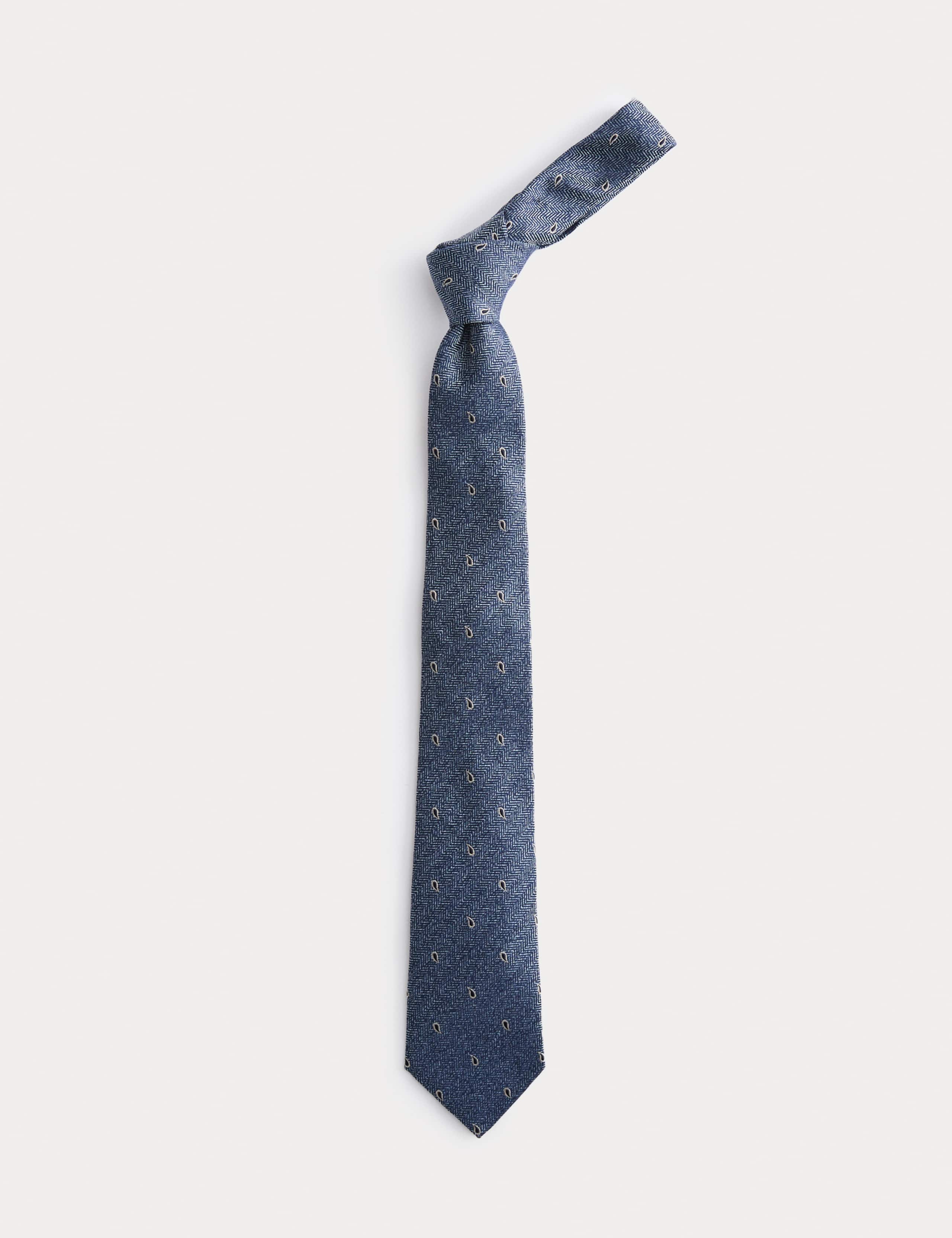 Herringbone Paisley Pure Silk Tie