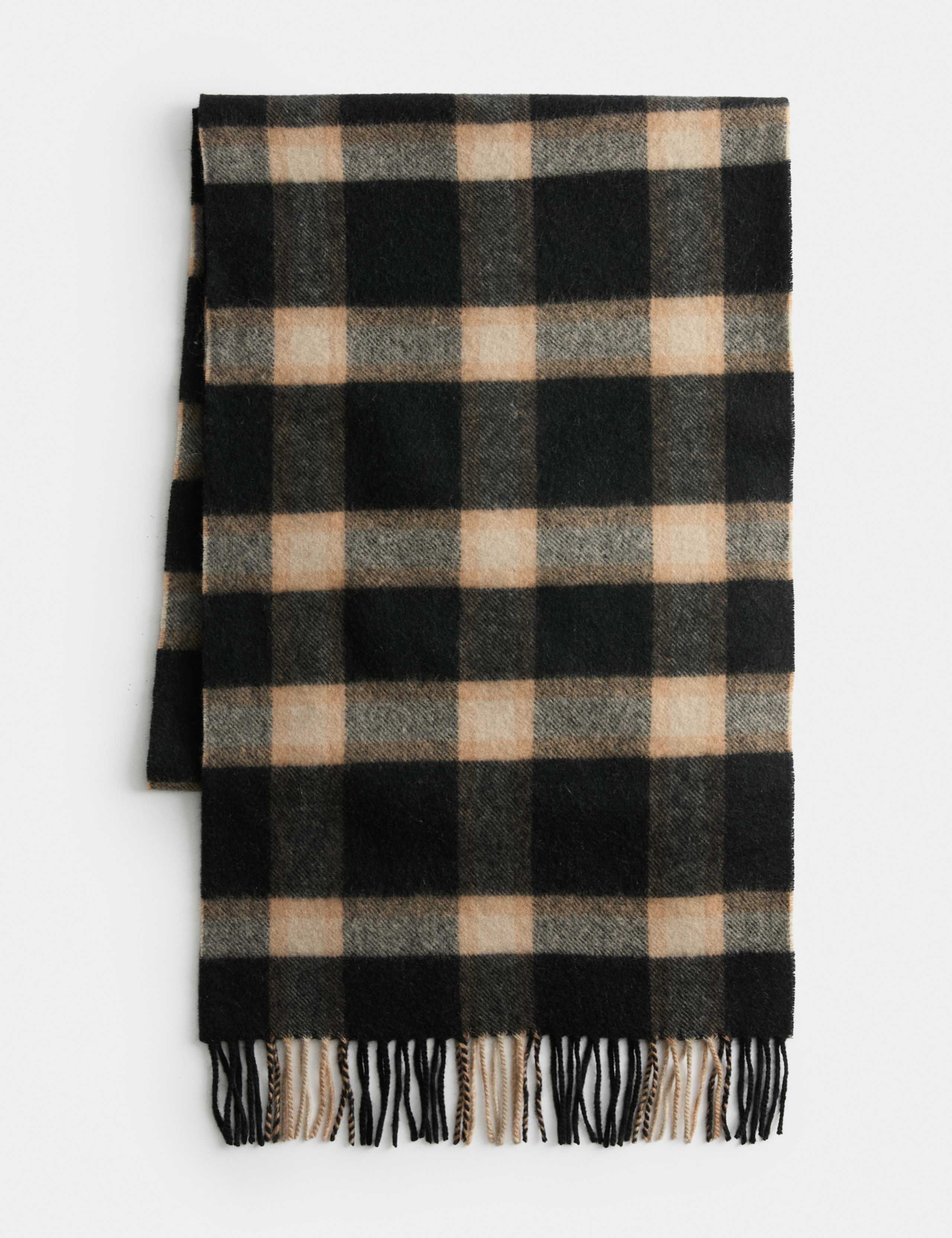 Pure Cashmere Checked Scarf