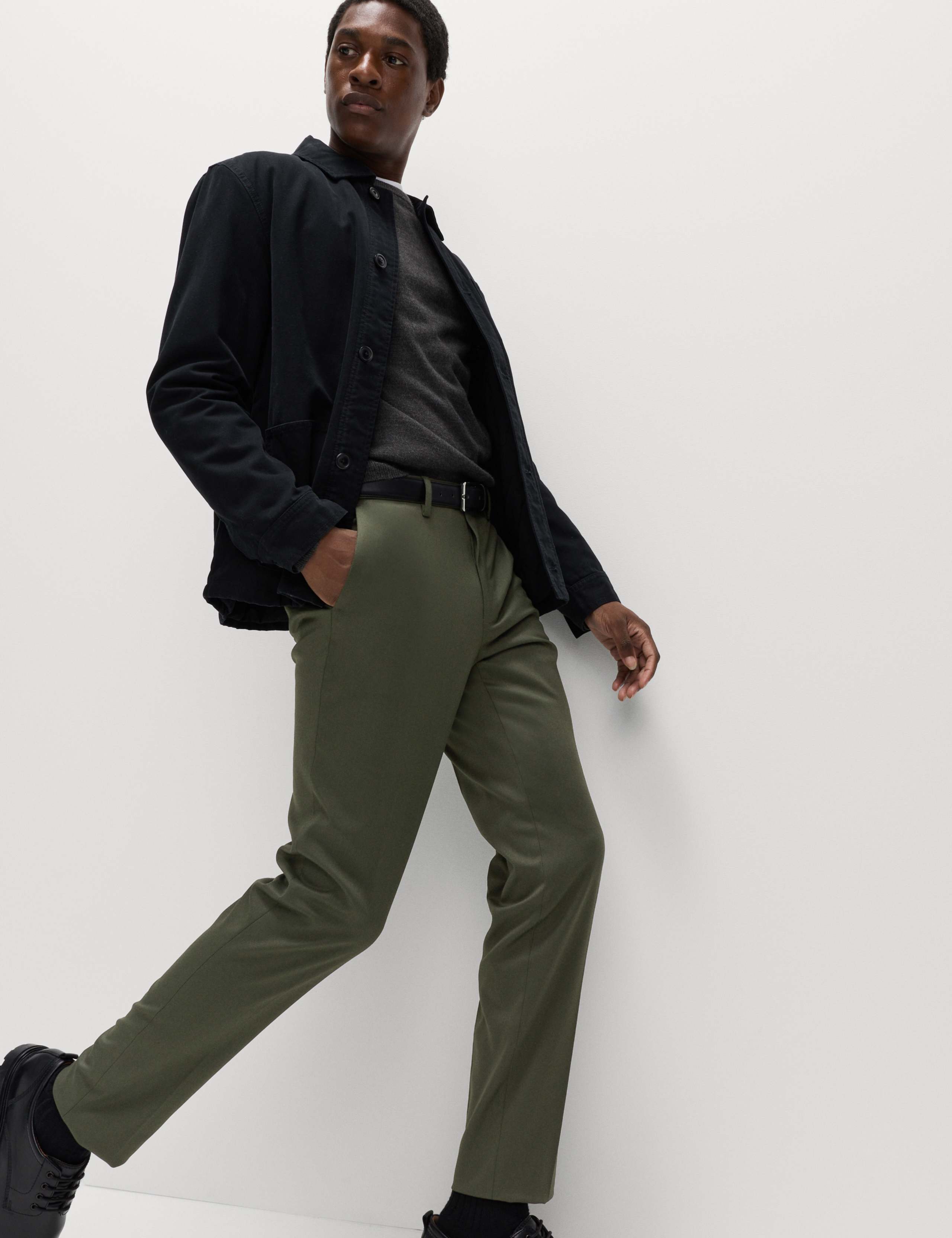 Slim Fit Stretch Smart Trousers