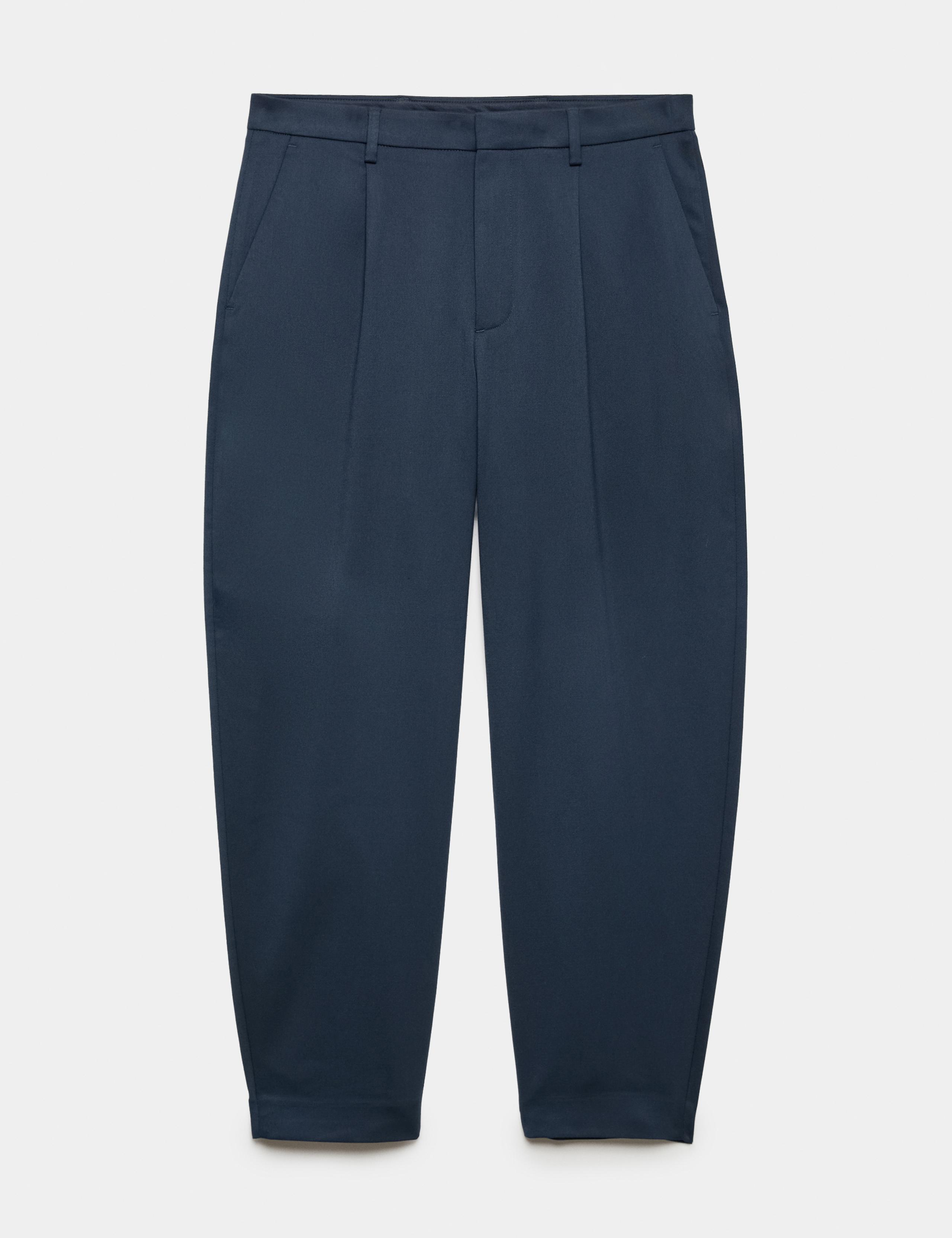 Barrel Fit Smart Twill Trousers