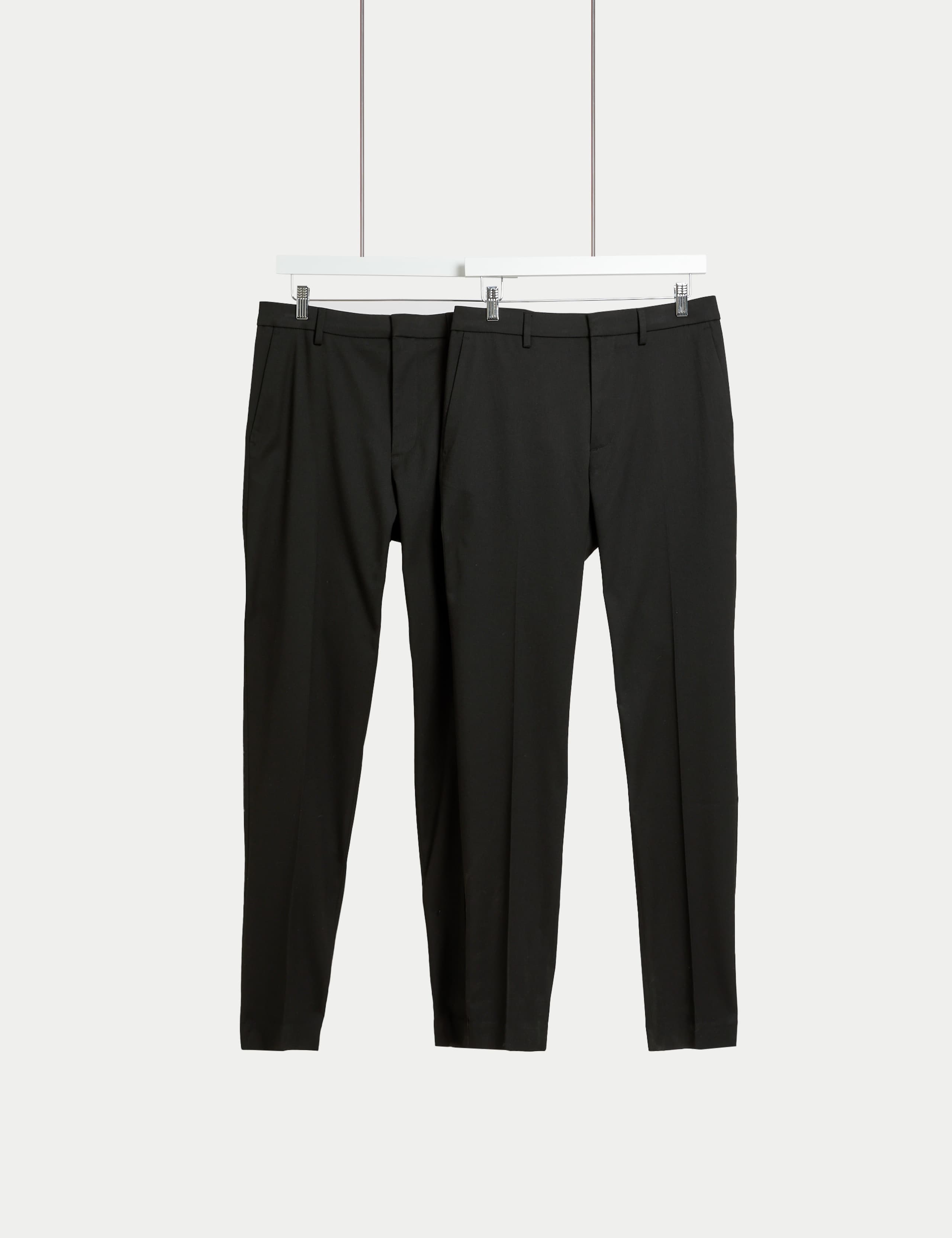 2pk Slim Fit Stretch Smart Trousers
