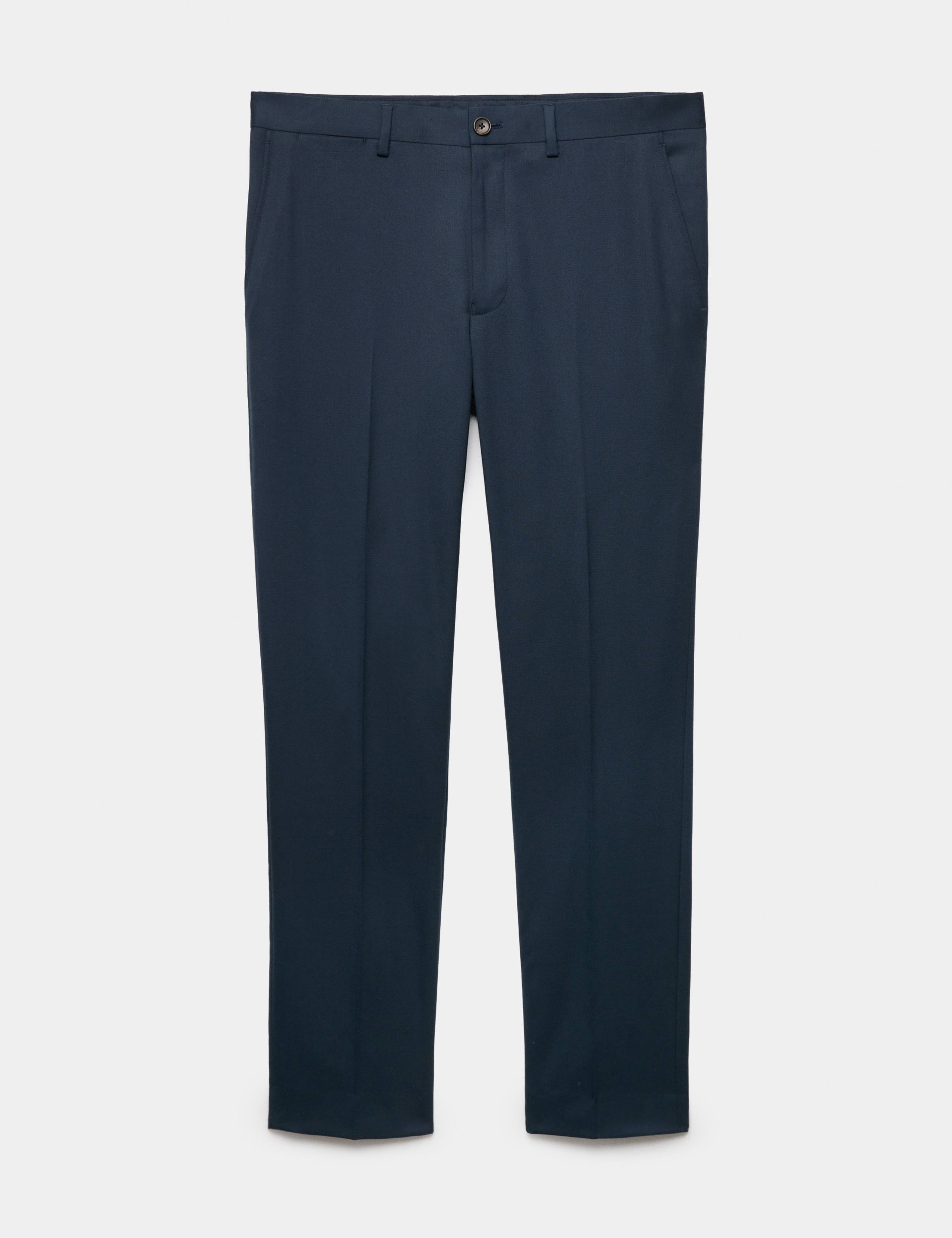 Slim Fit Wool Blend Suit Trousers