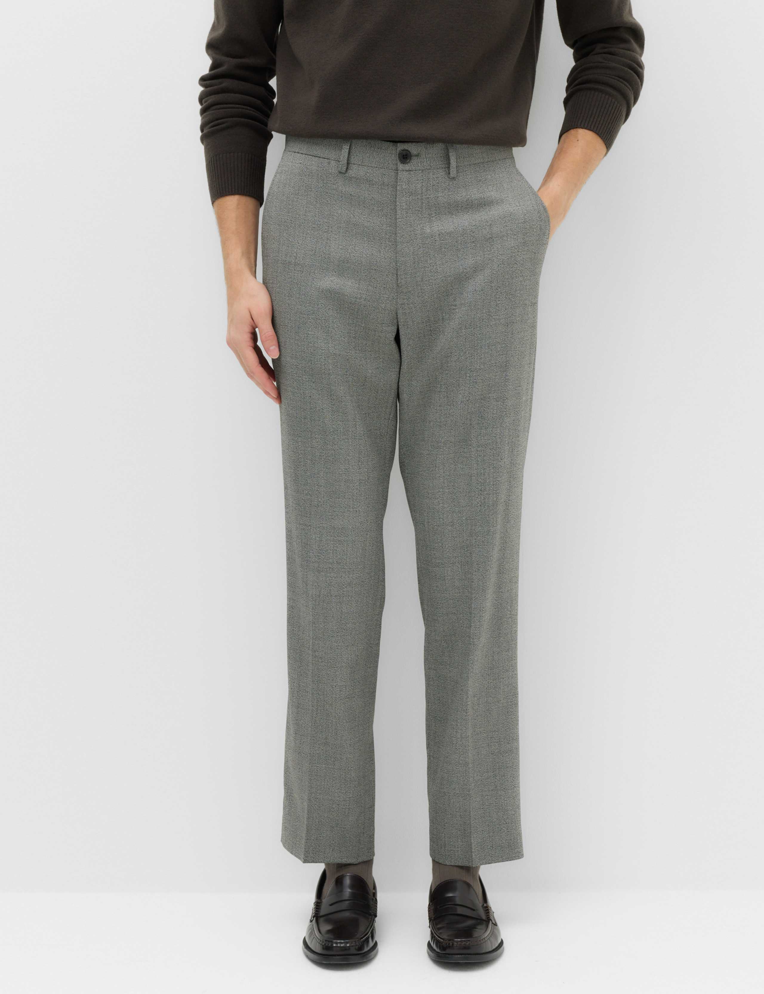 Regular Fit Wool Blend Trousers